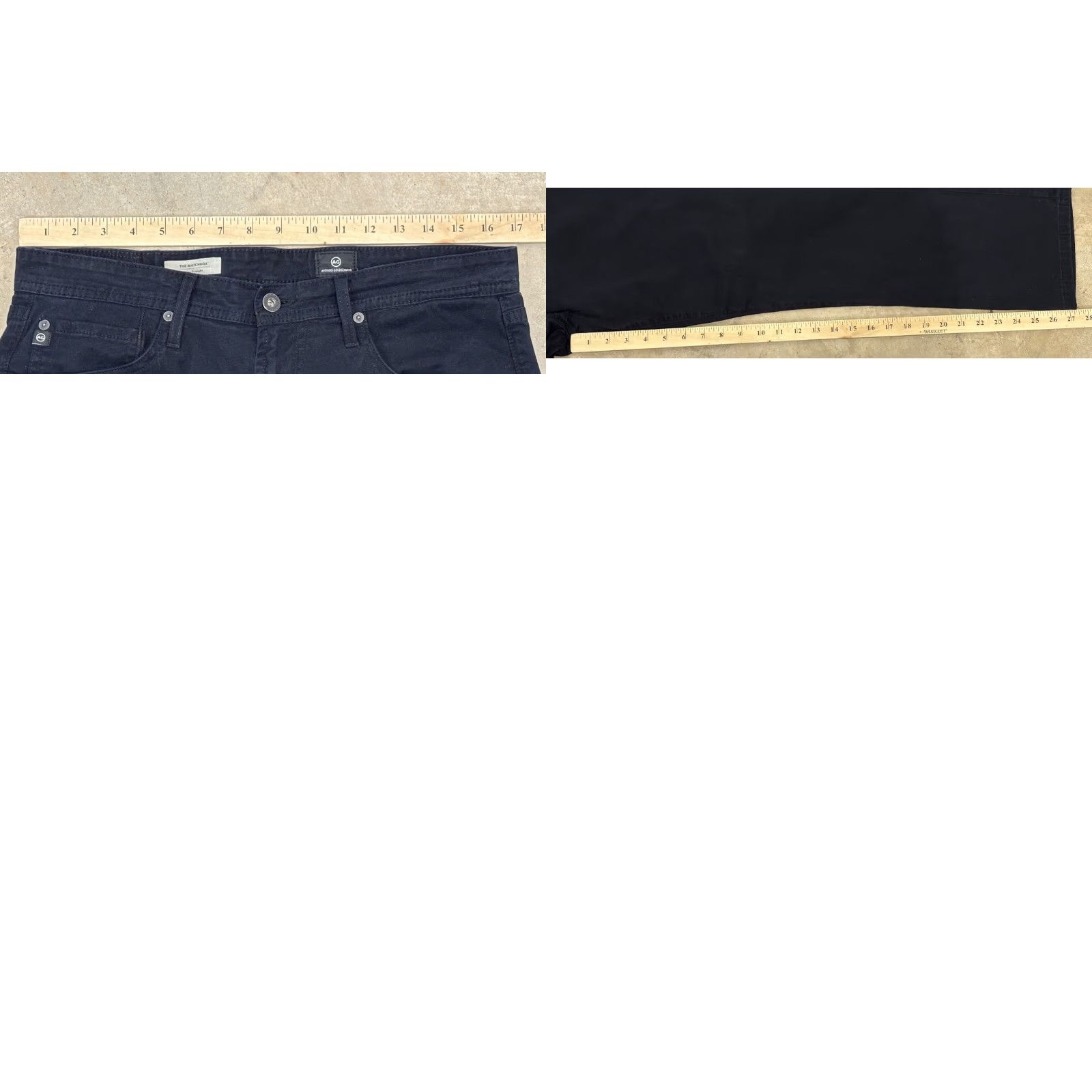 Vintage VINTAGE: AG Adriano Goldschmied The Matchbox Slim Straight Pants Black 33x28 Mens Regular Waist 32 Inseam 28 Gray Straight 33x28 Size US 33 - 8 Thumbnail