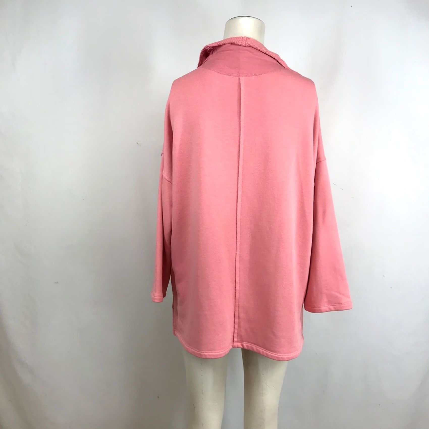 Habitat Habitat Clothes To Live In Coral Pink Notched V-Neck Pullover Top S Women Knit Tunic Long Sleeve Size S / US 4 / IT 40 - 5 Thumbnail