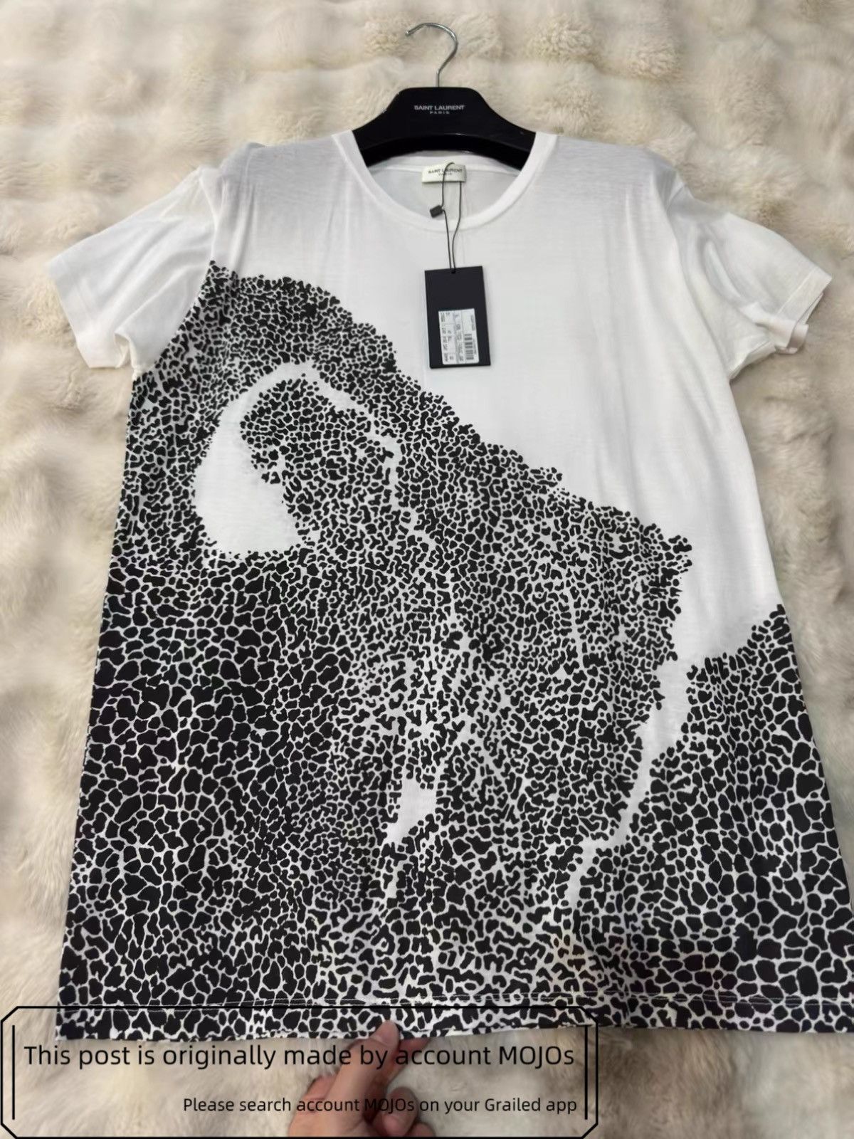 Saint Laurent Paris Sz M Saint Laurent Paris Bottom Leopard White Tee mojos15284 Size US M / EU 48-50 / 2 - 2 Thumbnail