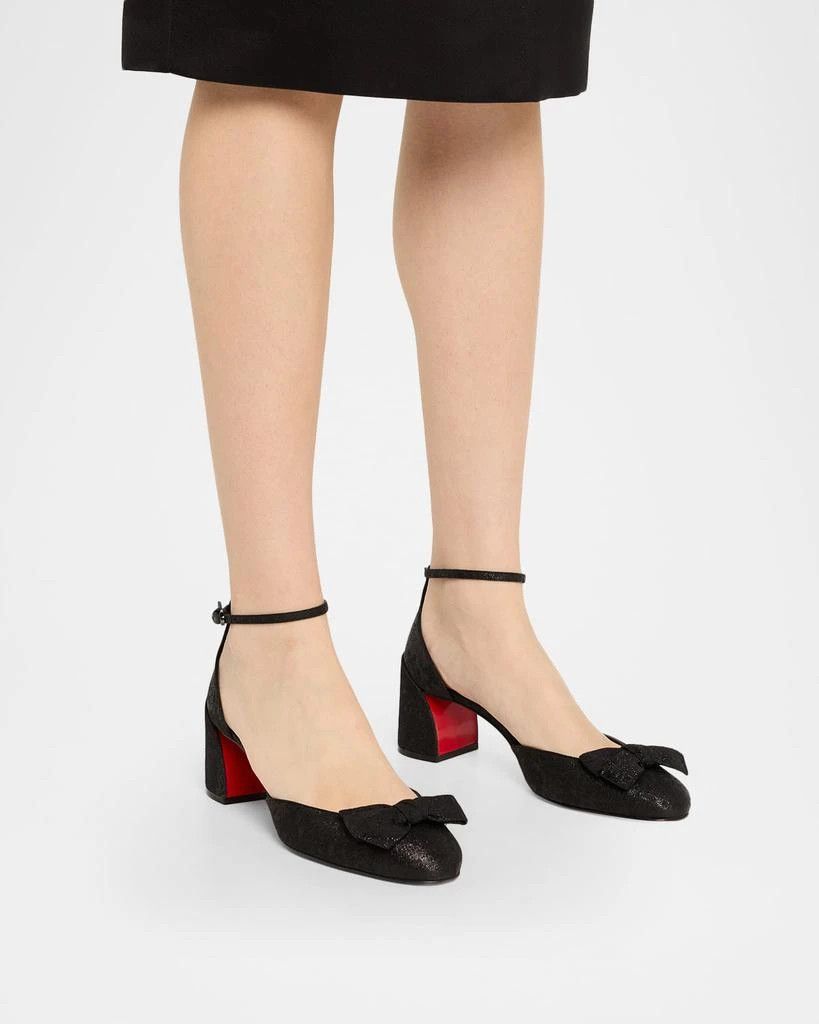 Christian Louboutin os11x0126 Jane Bow Pumps in Black Size US 9 / IT 39 - 2 Thumbnail