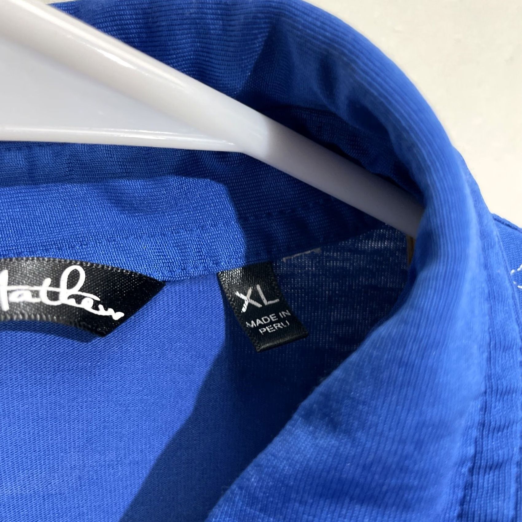 TravisMathew Travis Matthew Polo Shirt XL Men Short Sleeve Knit Striped Blue Logo Embroidered Button Collared Golf Shirt Size US XL / EU 56 / 4 - 3 Thumbnail