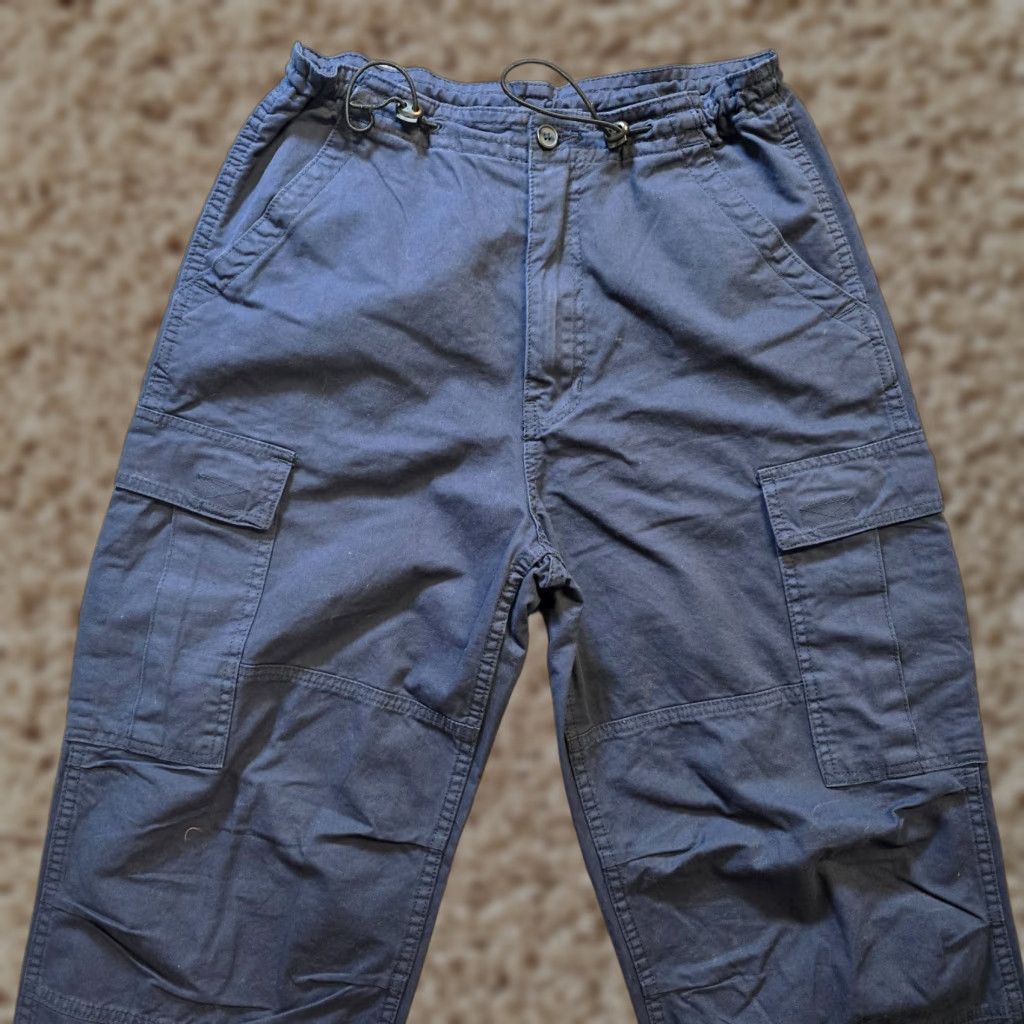 Brandy Melville Brandy Melville Pants Womens One Size Blue Straight Leg Cargo Parachute Casual Size 42" / US 20 - 1 Thumbnail