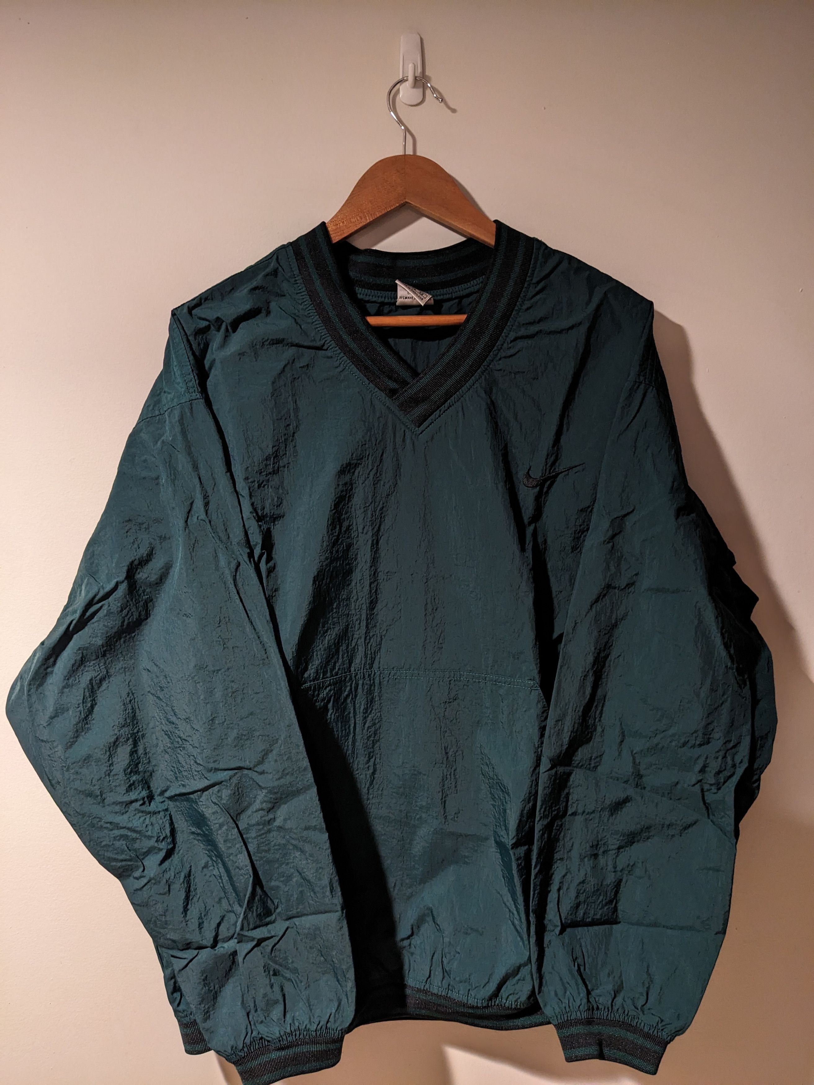 Nike × Vintage Vintage 90s Nike Mini Swoosh Essential X-Large Windbreaker Size US XL / EU 56 / 4 - 1 Thumbnail