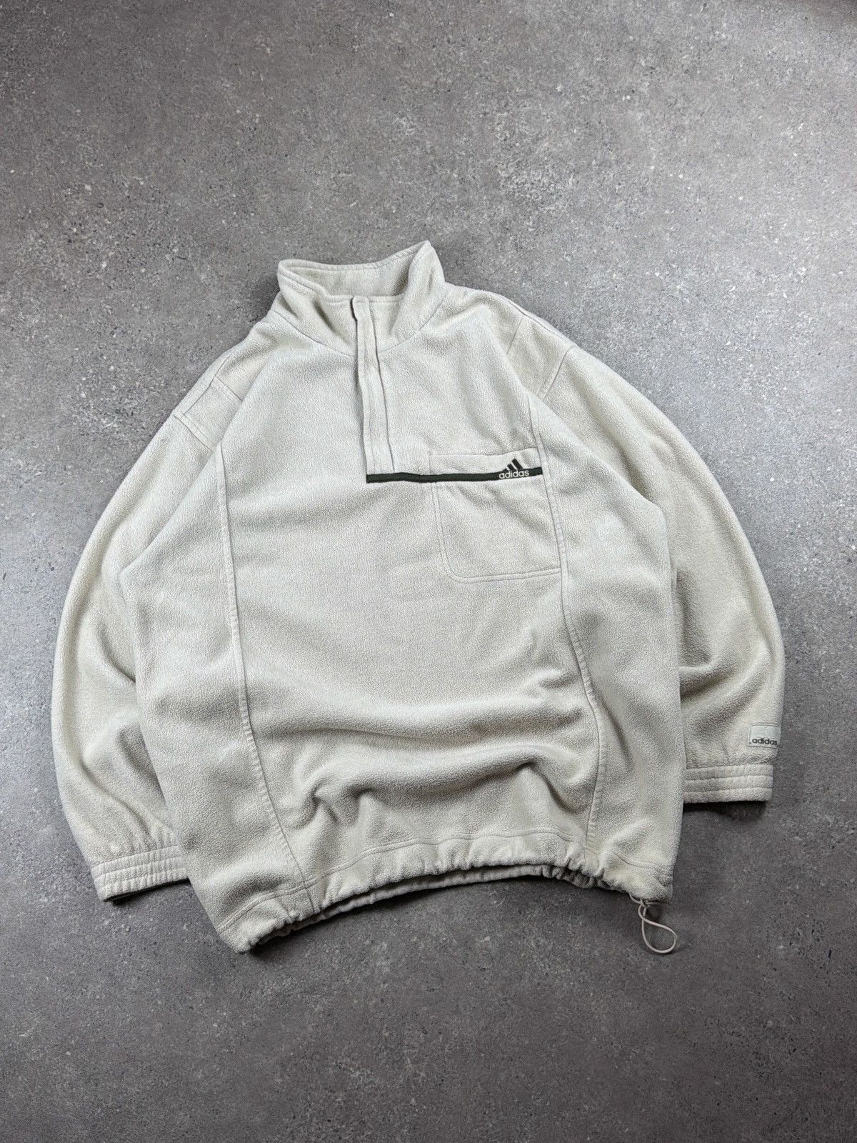 Adidas Vintage Adidas Beige Fleece 90s Retro Size US L / EU 52-54 / 3 - 1 Thumbnail