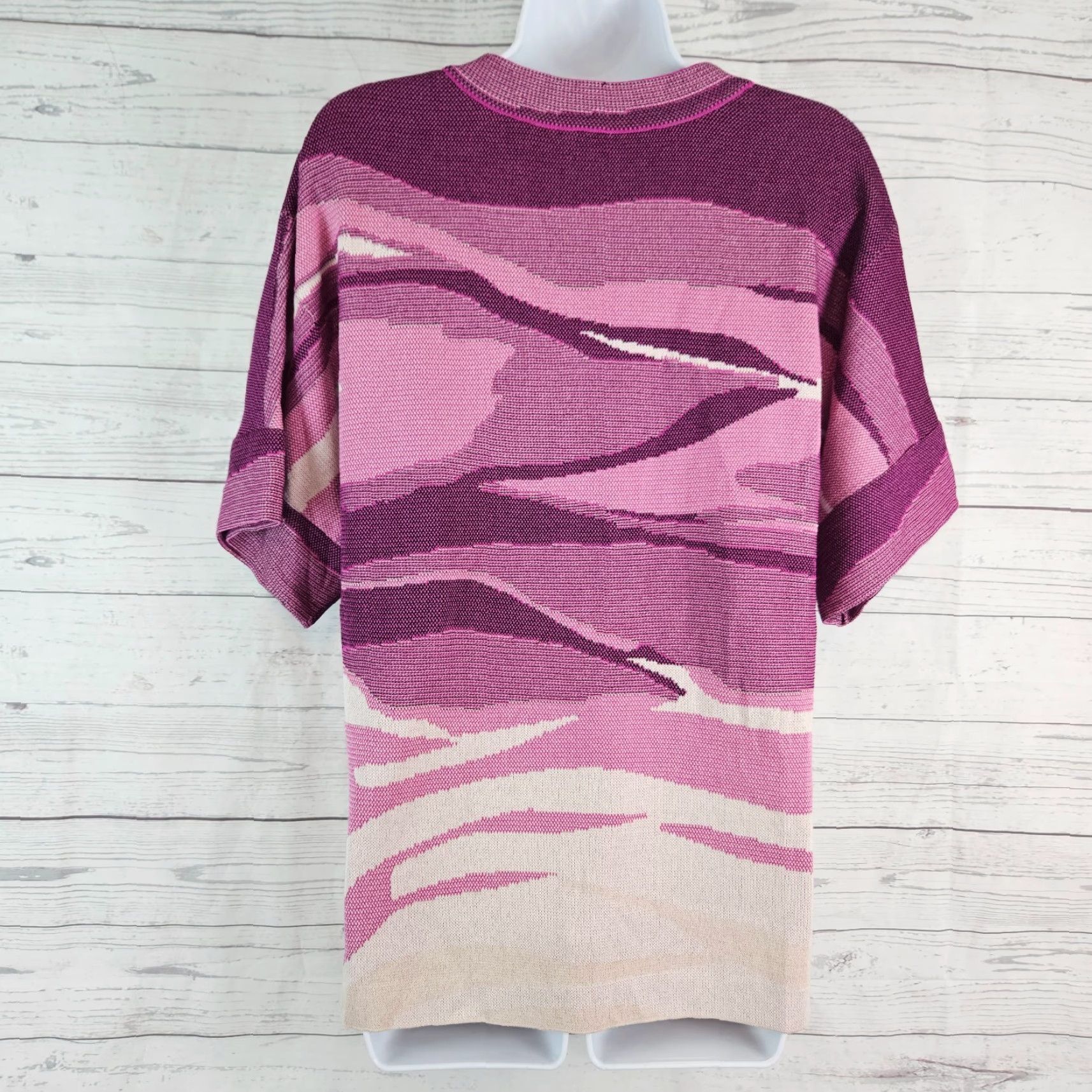 Vintage Misook Womens Knit Top Sz S/M Pink Beige V-Neck Rayon Blend Blouse Shirts Womens Size S / US 4 / IT 40 - 3 Thumbnail
