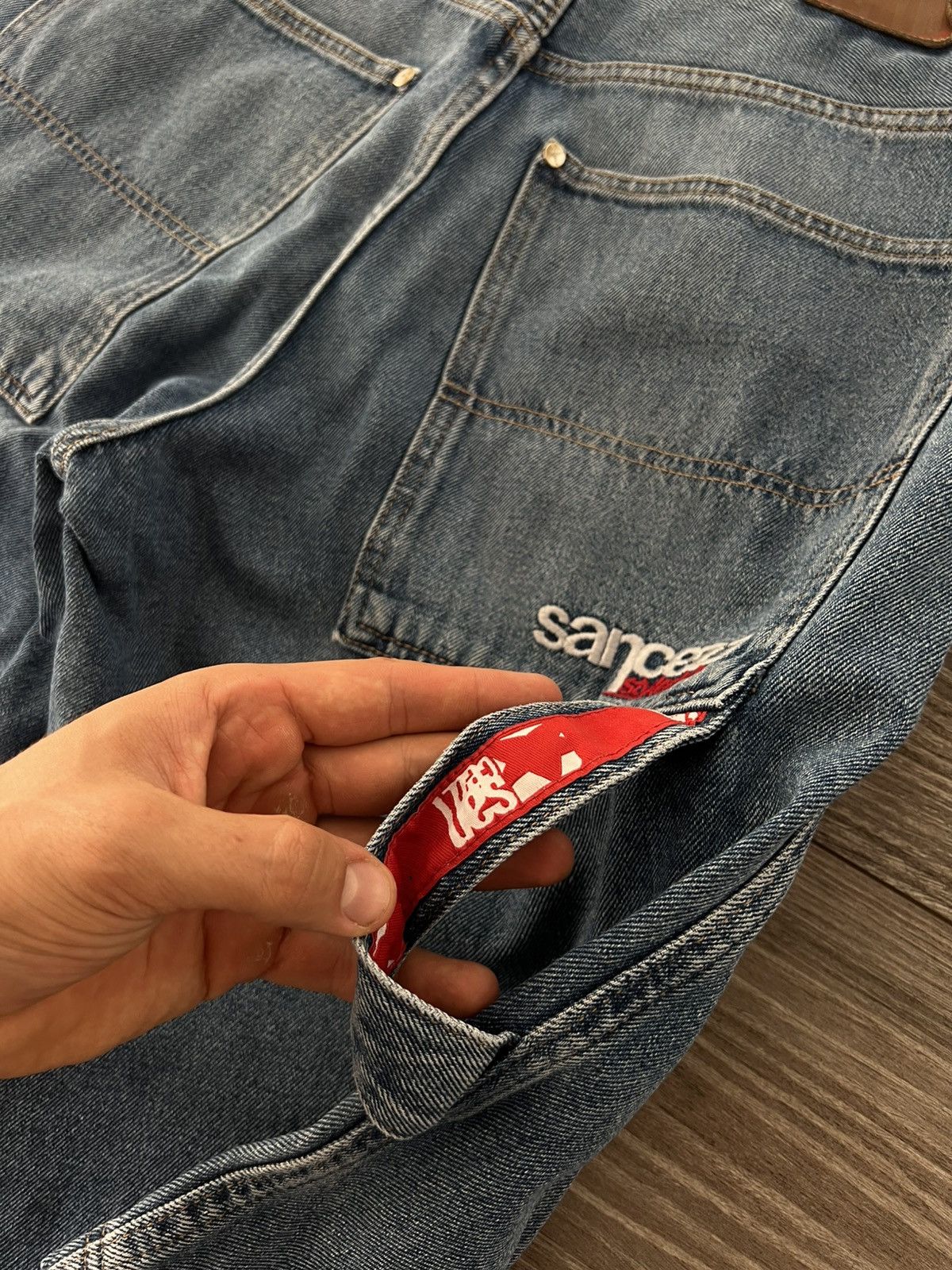 Designer × Vintage ‼️Vintage Sancezz Denim Hip Hop Affliction USA Shorts‼️ Size US 34 / EU 50 - 15 Thumbnail
