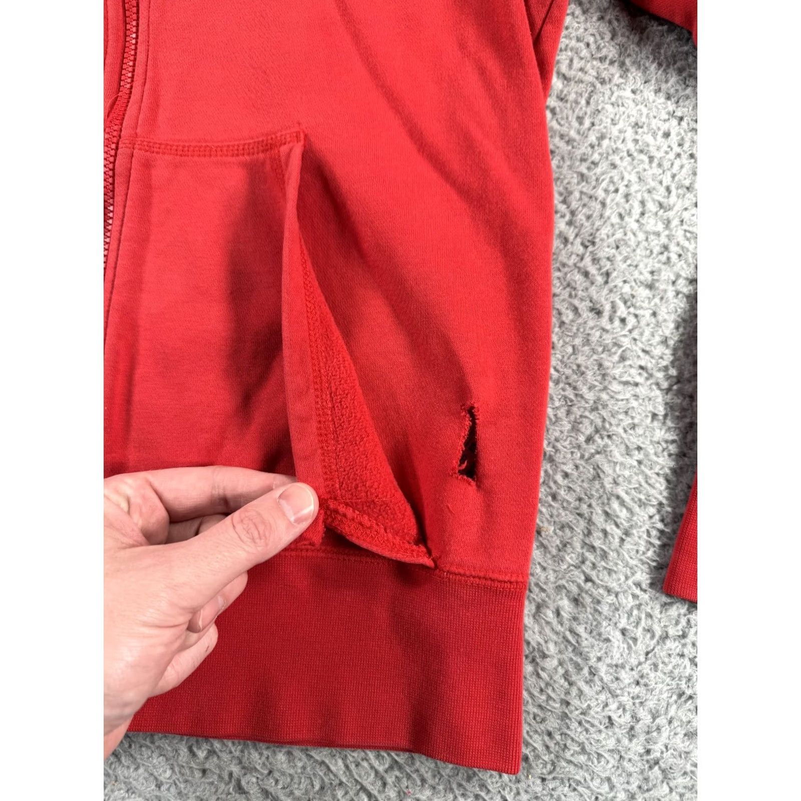 Nike Nike Hoodie Mens M Red Full Zip Distressed 90s Swoosh Logo Baggy Fame Sportswear Size US M / EU 48-50 / 2 - 3 Thumbnail