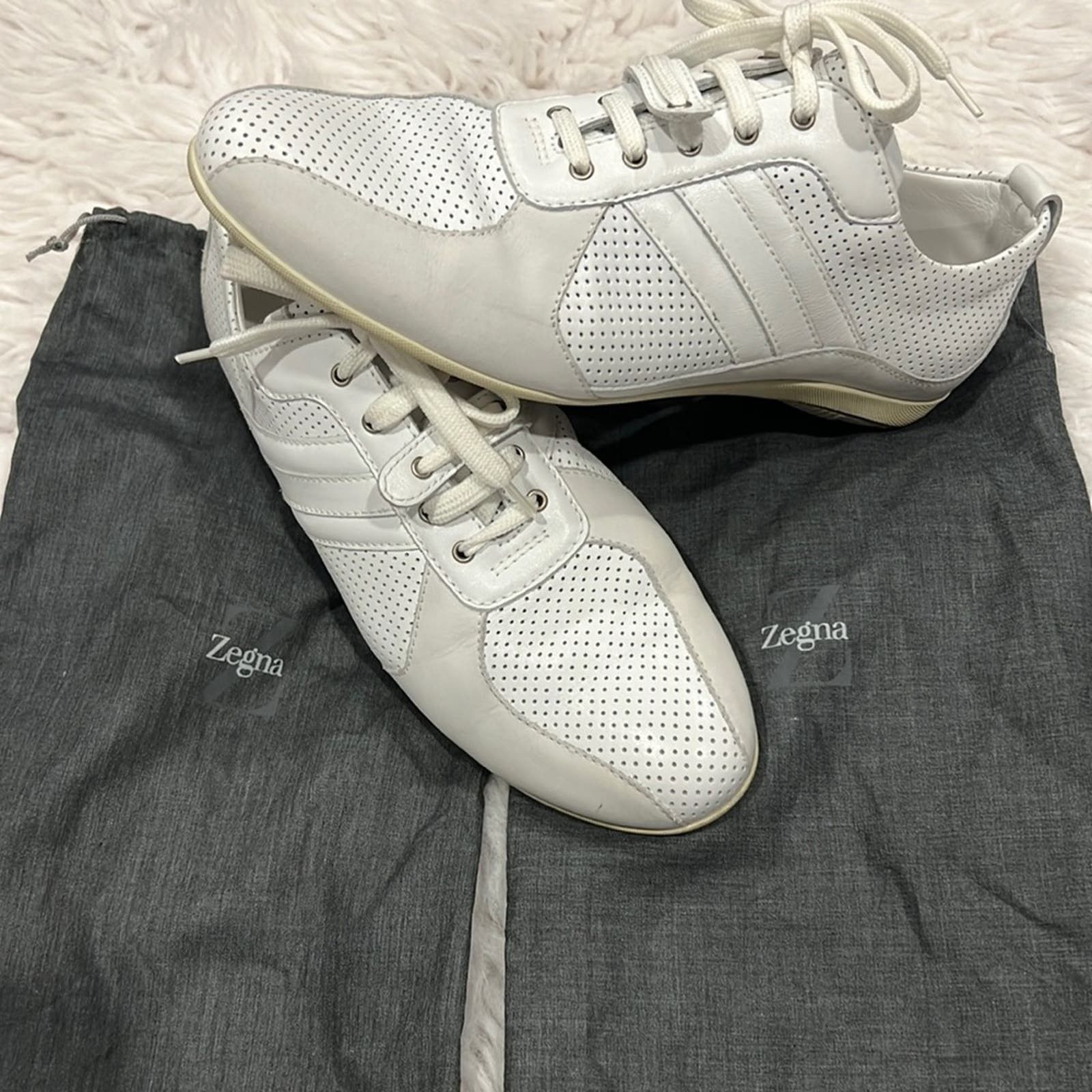 image of Z Zegna Zegna Italian White Sneakers 199X Size 8, Men's