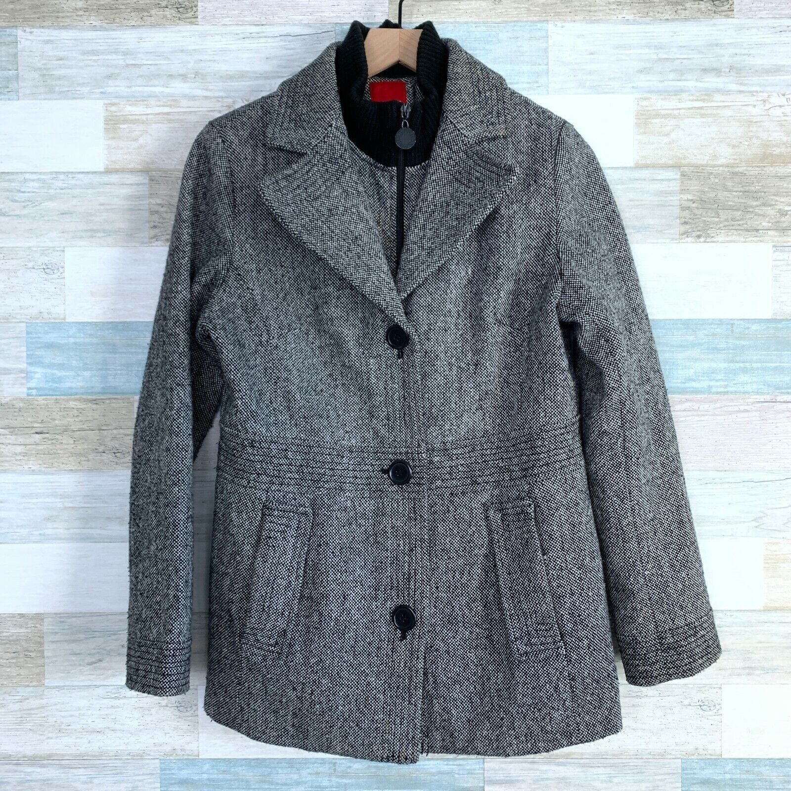 Esprit Esprit Wool Blend Tweed Peacoat Gray Button Zipper Womens M Size M / US 6-8 / IT 42-44 - 1 Thumbnail