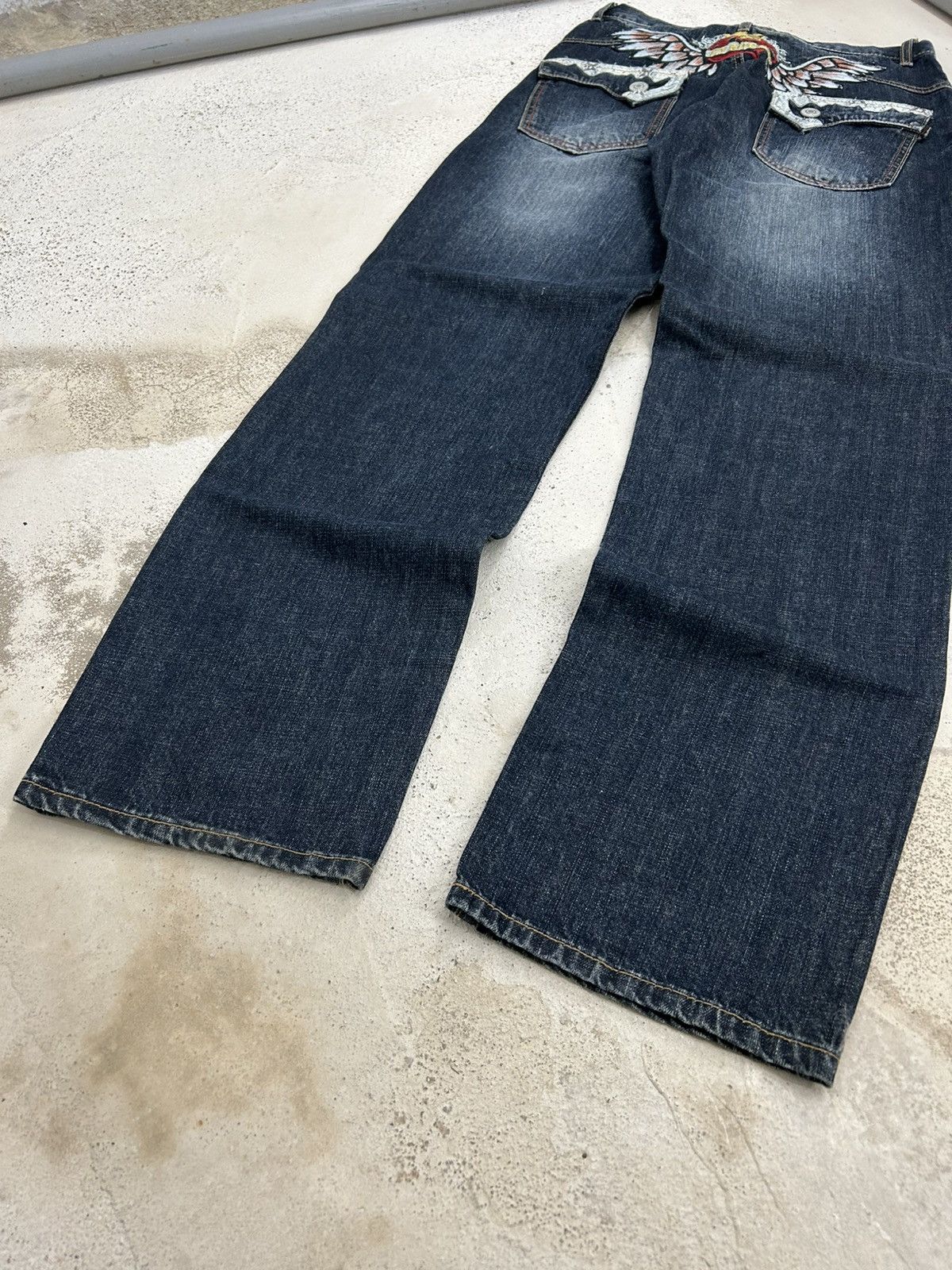 If Six Was Nine Vintage Winger Python Skin Whiskering Washed High Rise Evisu Size US 30 / EU 46 - 3 Thumbnail