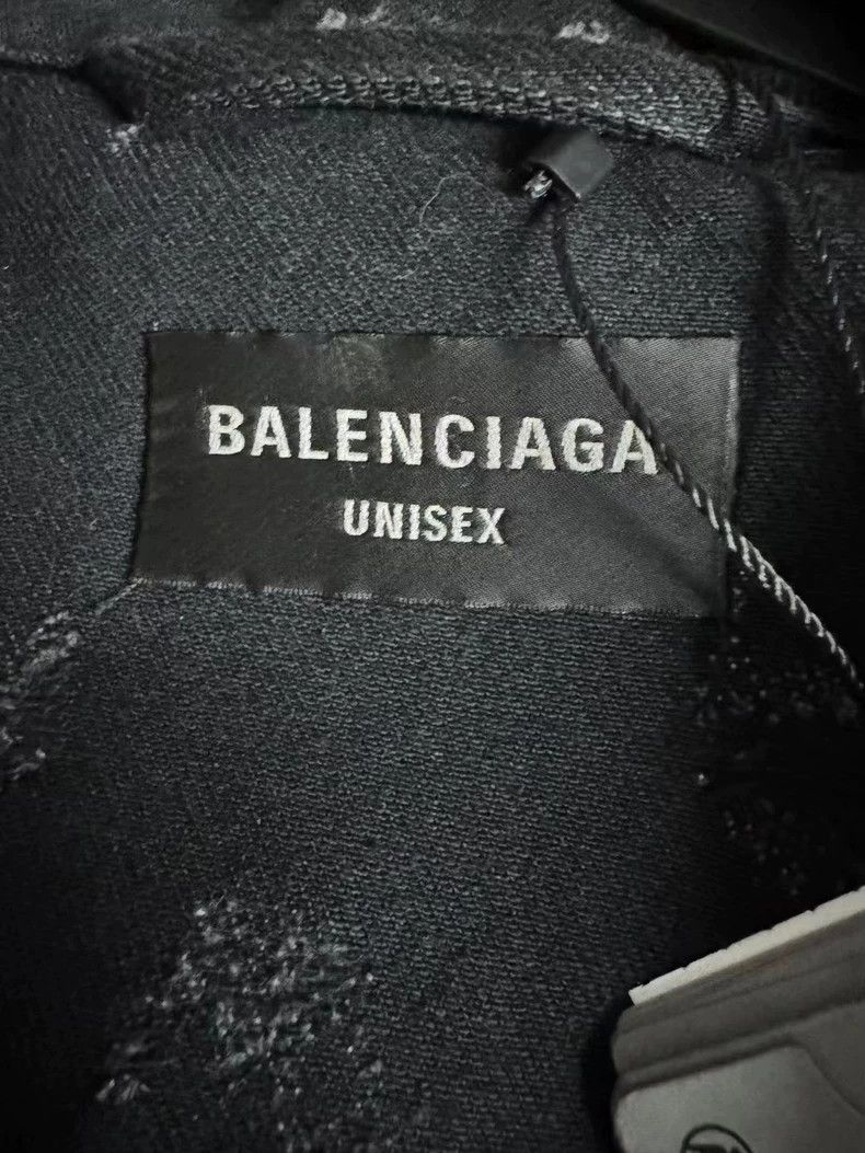 Balenciaga Balenciaga Black Destroyed Hole Denim Jacket Size US S / EU 44-46 / 1 - 5 Thumbnail