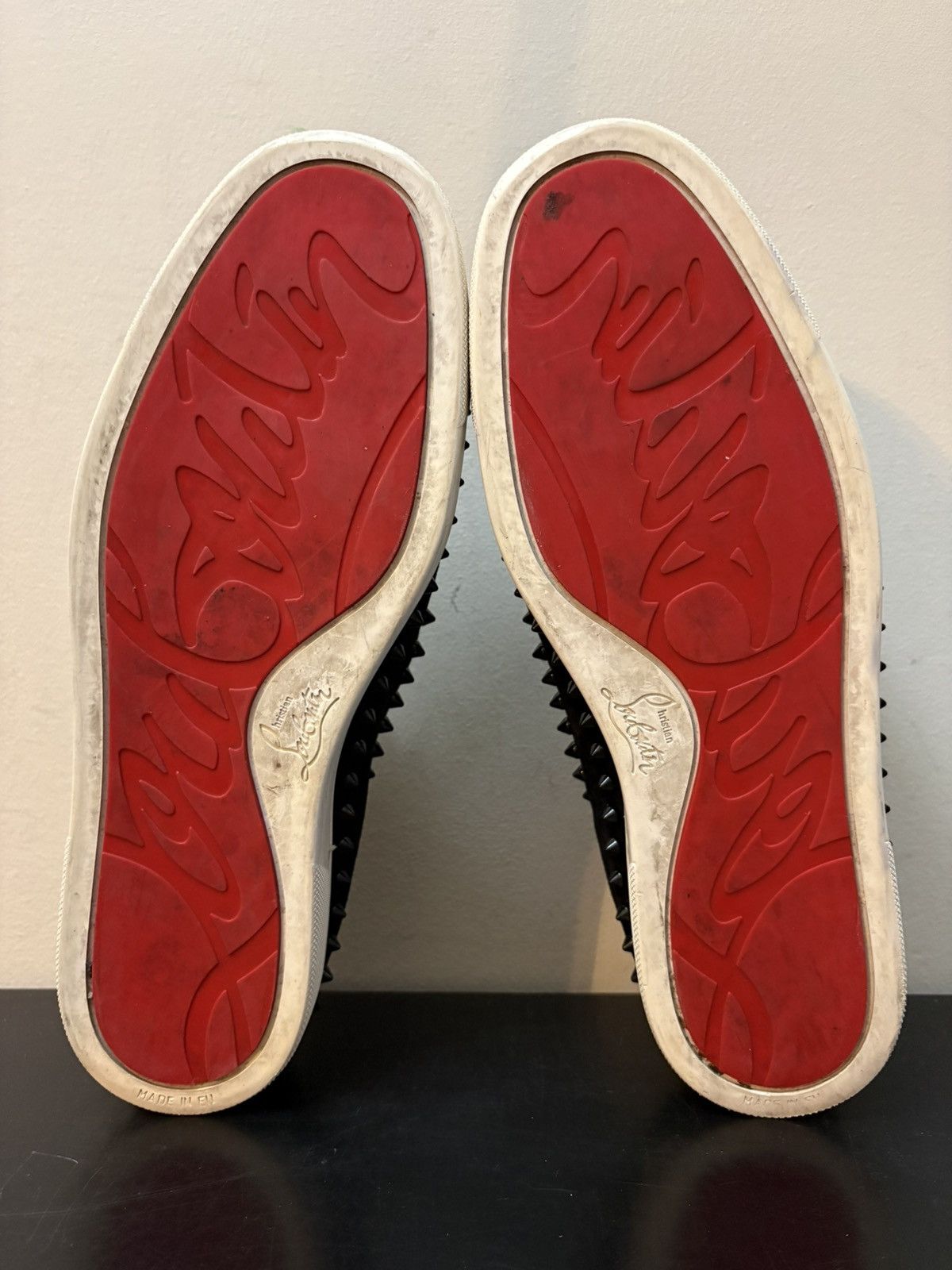 Christian Louboutin Christian Louboutin Red Bottom Pik Boat Spike Sneakers Black Size US 9.5 / EU 42-43 - 6 Thumbnail