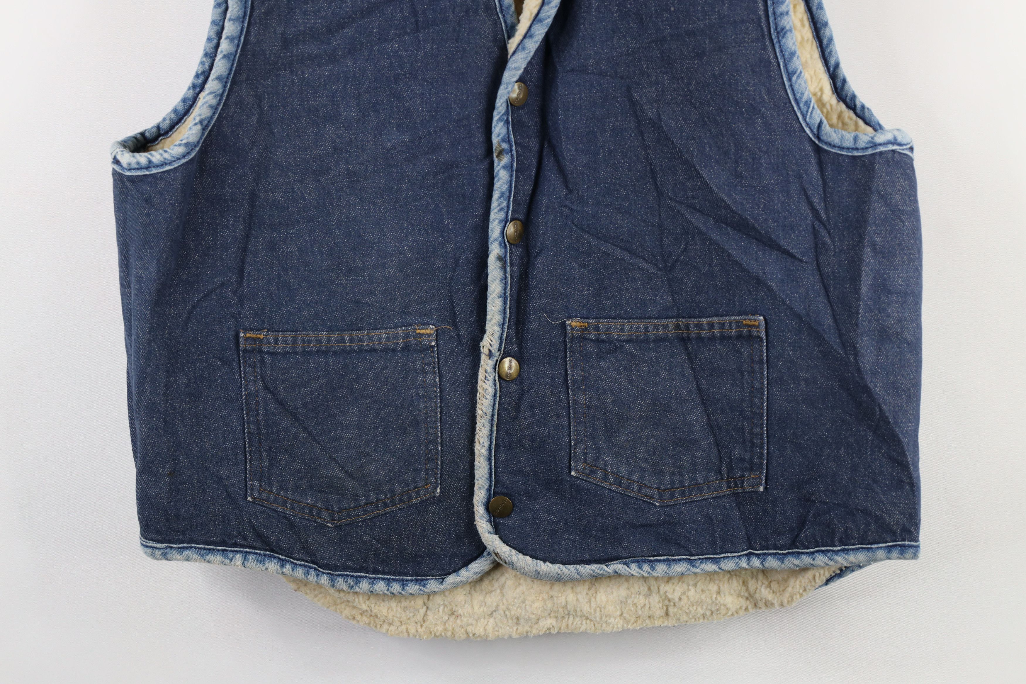 Carhartt × Vintage Vintage 80s Carhartt Deep Pile Fleece Lined Denim Vest USA Size US L / EU 52-54 / 3 - 3 Thumbnail