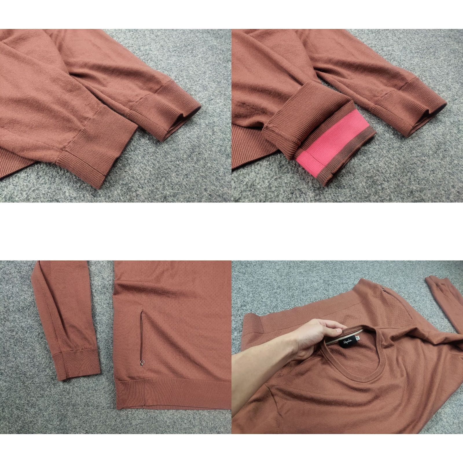 Rapha Rapha Casual Merino Wool Blend Crew Neck Knit Jumper Sweater Cycling Zip pockets XL Coral Men Size US XL / EU 56 / 4 - 9 Thumbnail