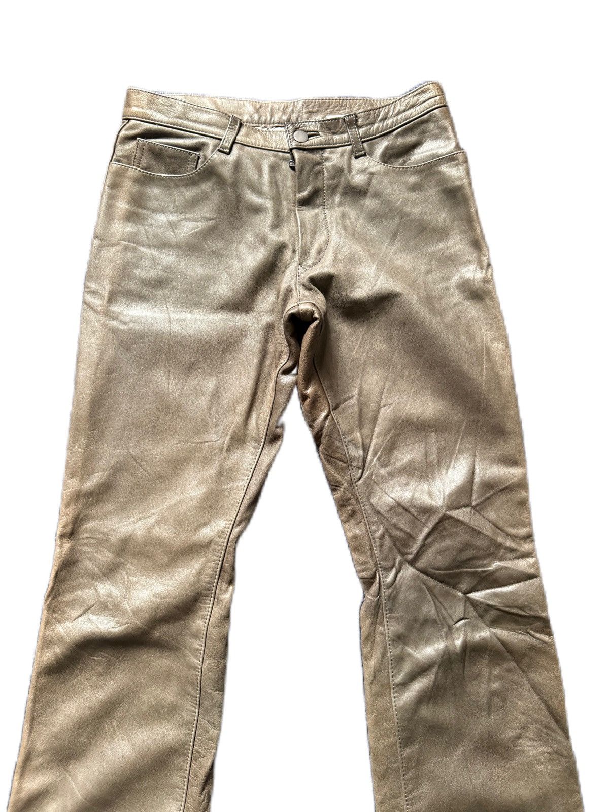 Kazuyuki Kumagai Attachment ATTACHMENT COWHIDE LEATHER PANTS MADE IN JAPAN Size US 32 / EU 48 - 4 Thumbnail