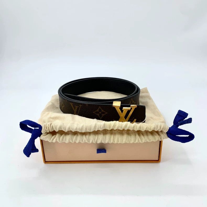 Louis Vuitton Louis Vuitton Brown logo, print, smooth buckle belt Size ONE SIZE - 7 Thumbnail