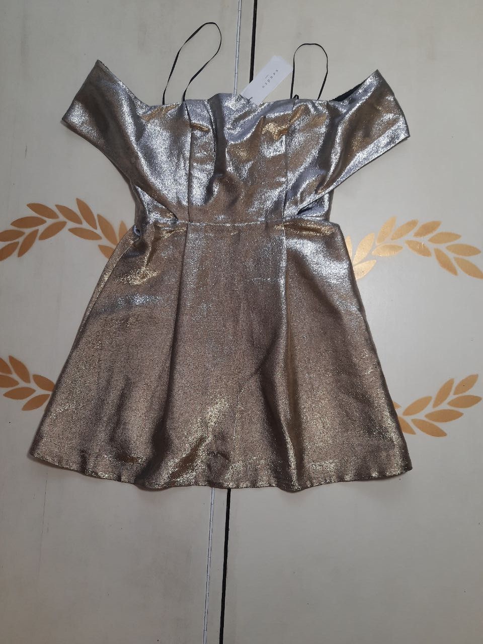 Designer × Sandro Sandro Dress Size S NWT Gold Metallic Open Shoulders Size S / US 4 / IT 40 - 8 Thumbnail