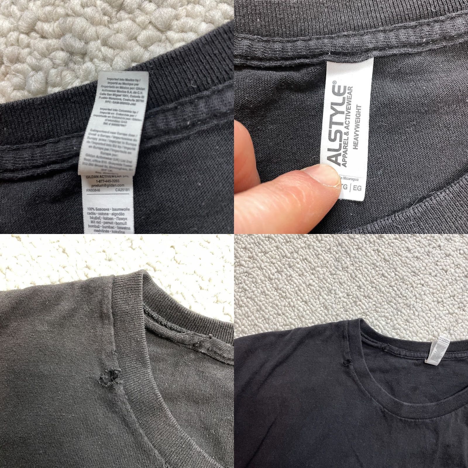 Vintage Allstyle Heavyweight Shirt Mens XL Black Crew Neck Short Sleeve Cotton Solid Top Size US XL / EU 56 / 4 - 8 Thumbnail