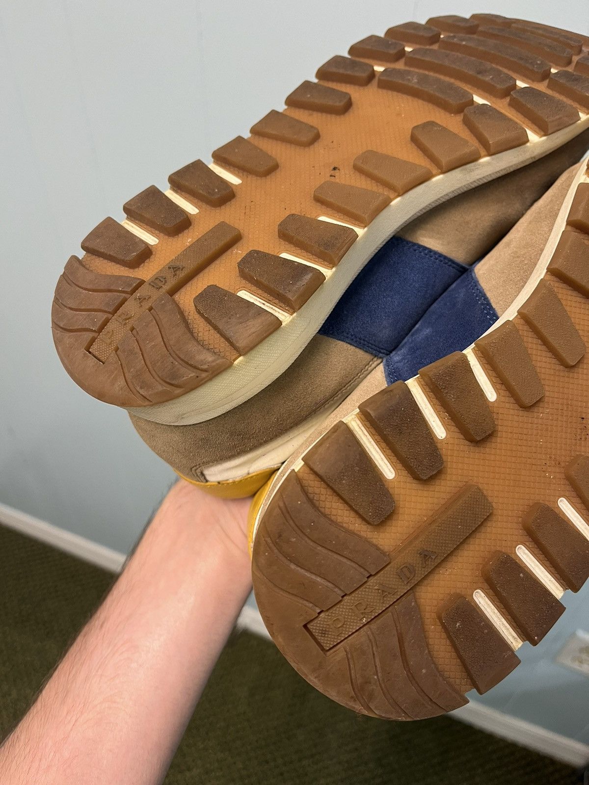 Prada PRADA Suede Nylon PRAX01 Sneakers Beige Blue White Size US 9.5 / EU 42-43 - 9 Thumbnail