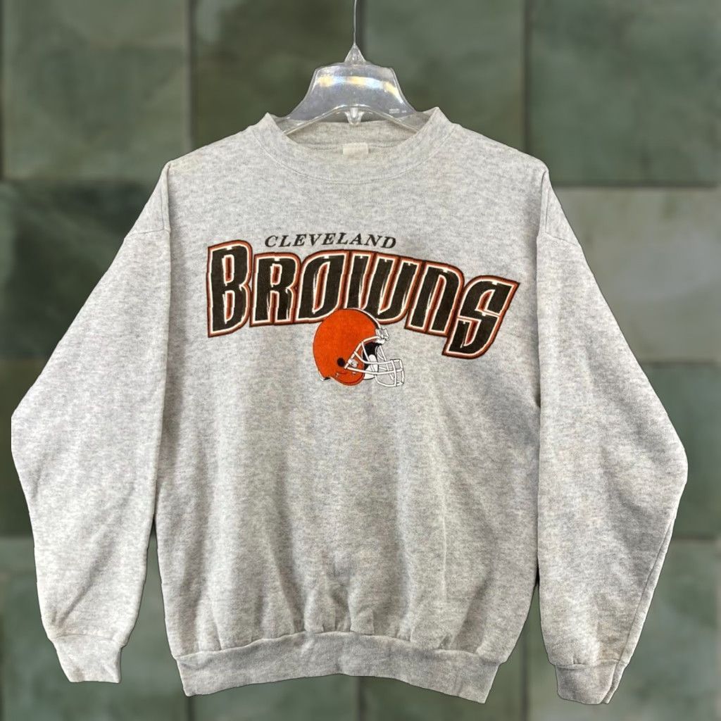 VINTAGE Logo 7 Cleveland Brown Sweatshirt Mens M 90s Crewneck Shirt