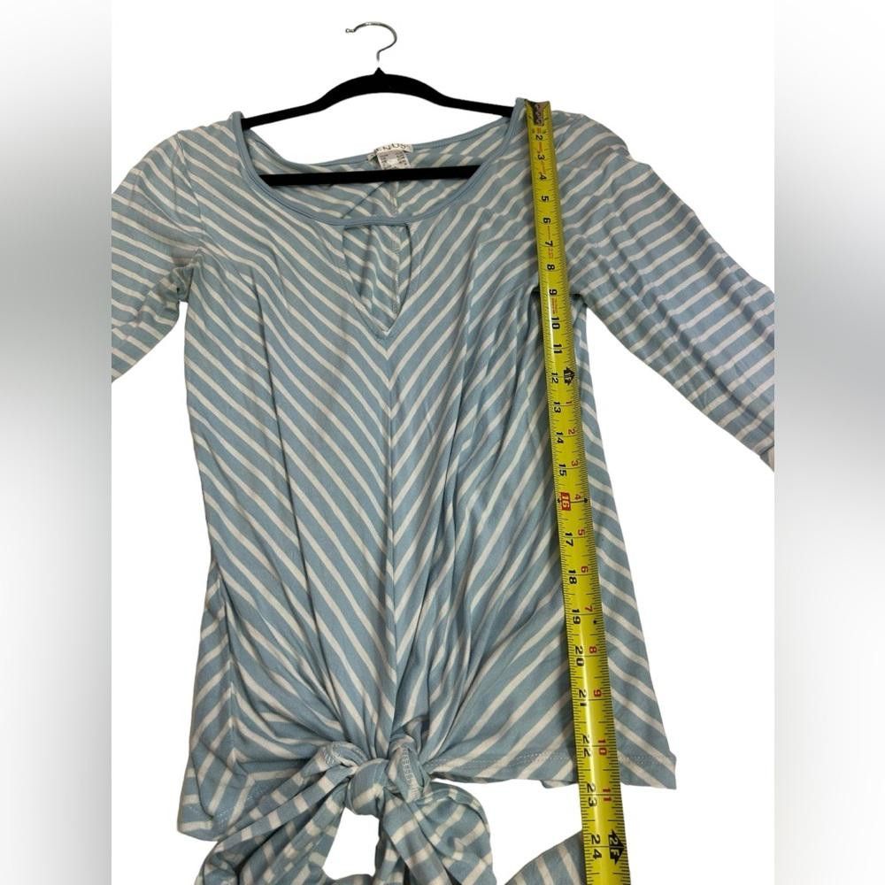 Venus VENUS I Striped Front Tie Ruffle Bell Sleeve Top Medium Size M / US 6-8 / IT 42-44 - 6 Thumbnail