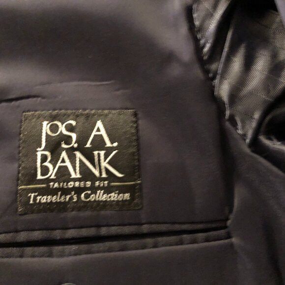Jos. A. Bank jos.a.bank men's navy 100%wool sport coat jacket blazer 41L Size 40L - 5 Thumbnail