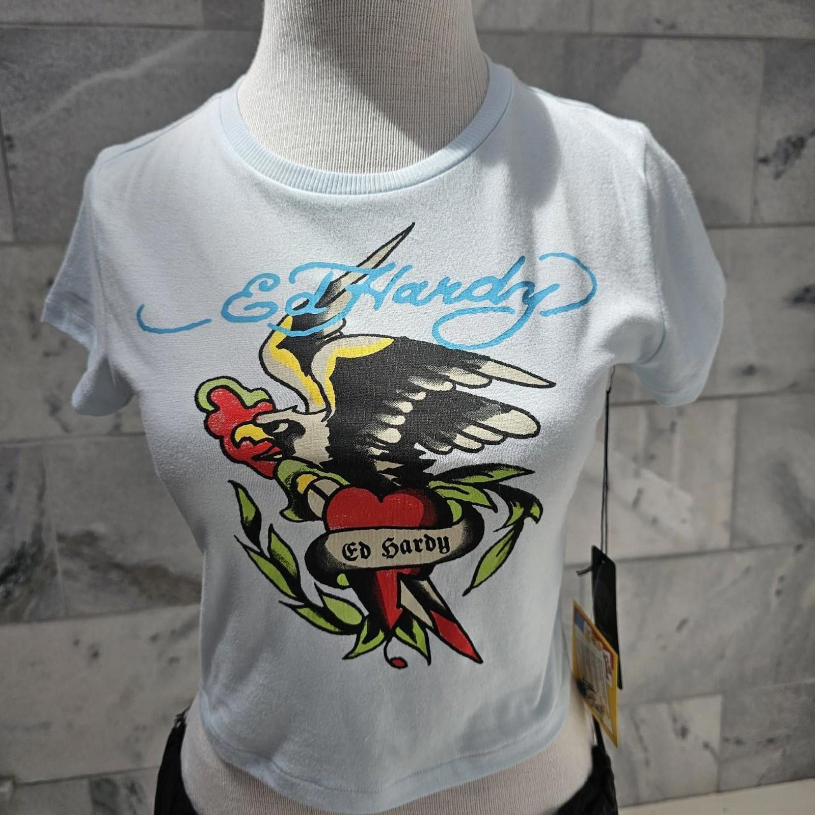 Ed Hardy Ed Hardy Women's Red and Blue Tshirt Size S / US 4 / IT 40 - 1 Thumbnail