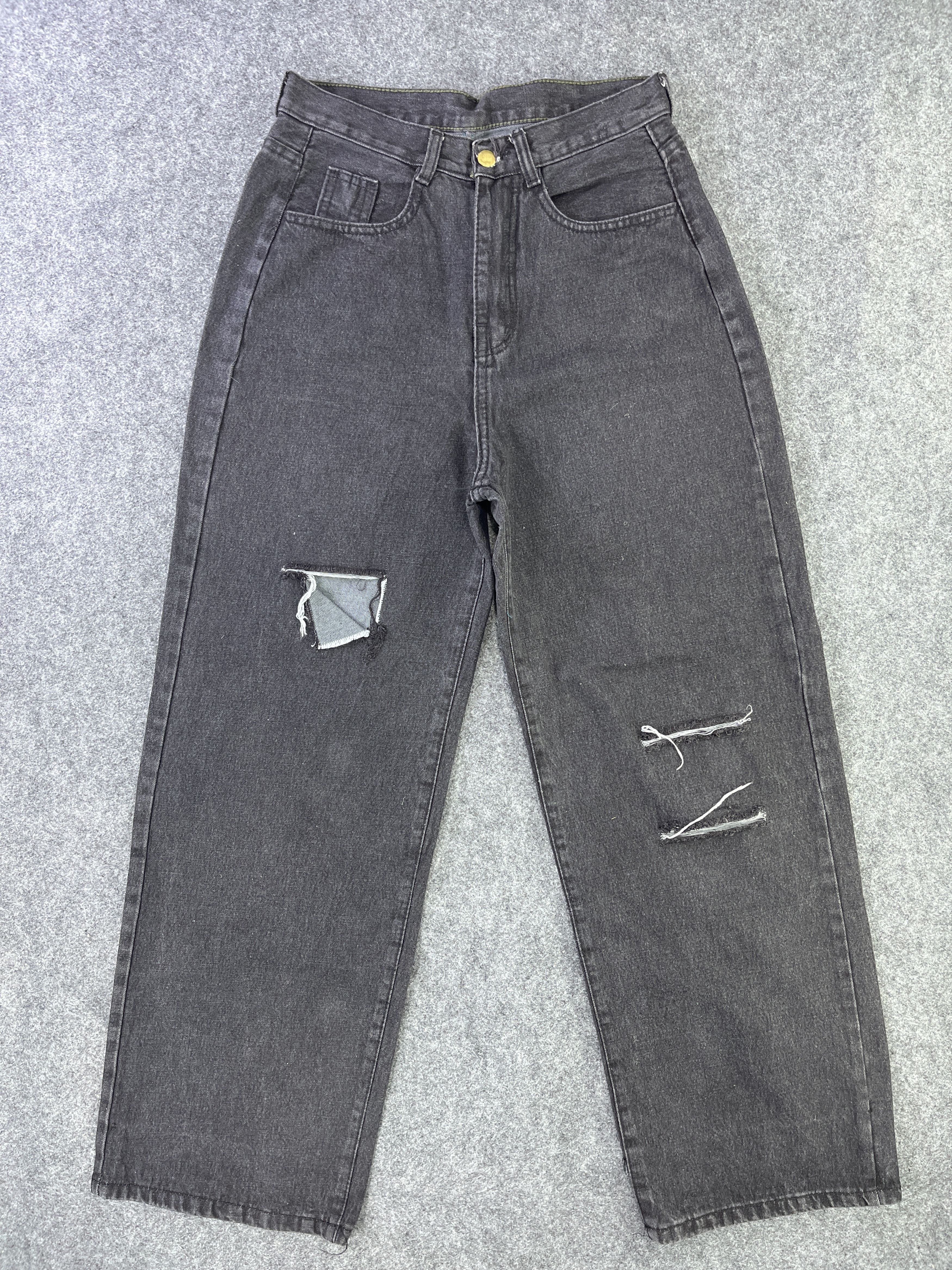 Japanese Brand Black Distressed Baggy Jeans Japanese Brand Denim - J948 Size 28" / US 6 / IT 42 - 1 Thumbnail