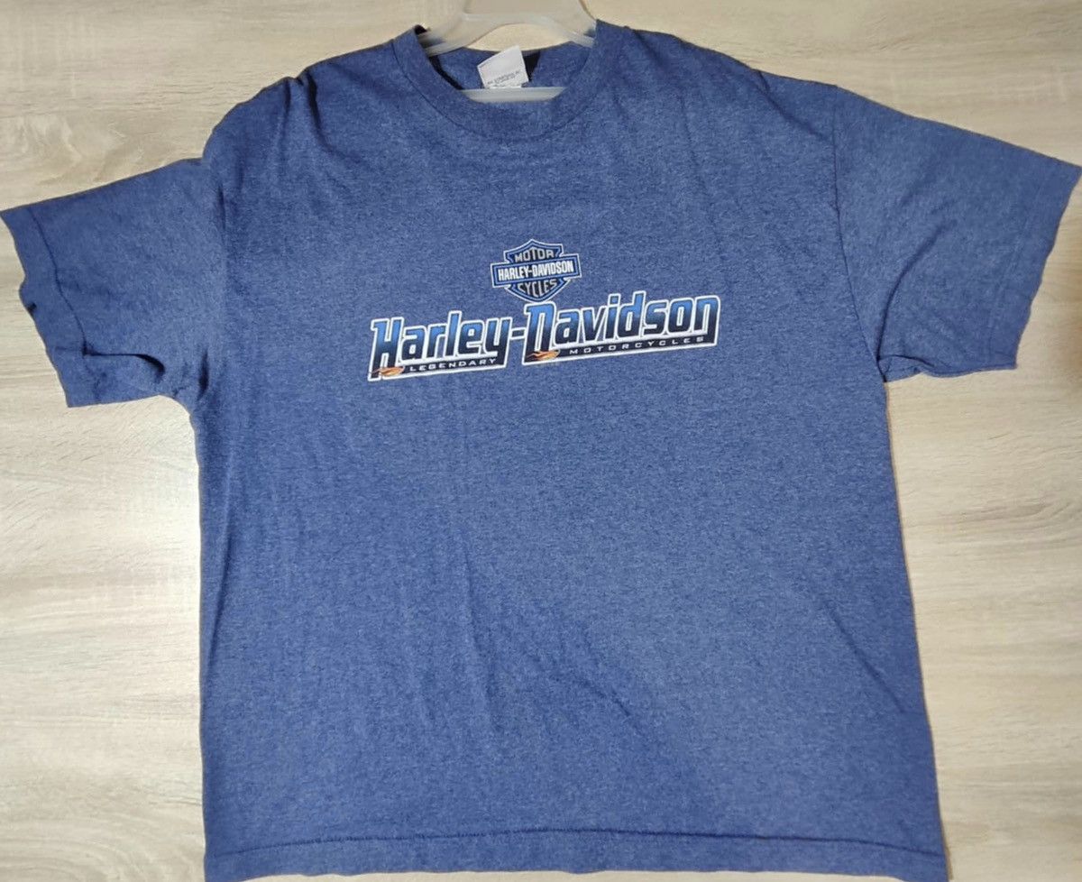 Harley Davidson × Vintage Vintage Harley Davidson blue T-shirt size XL Size US XL / EU 56 / 4 - 1 Thumbnail