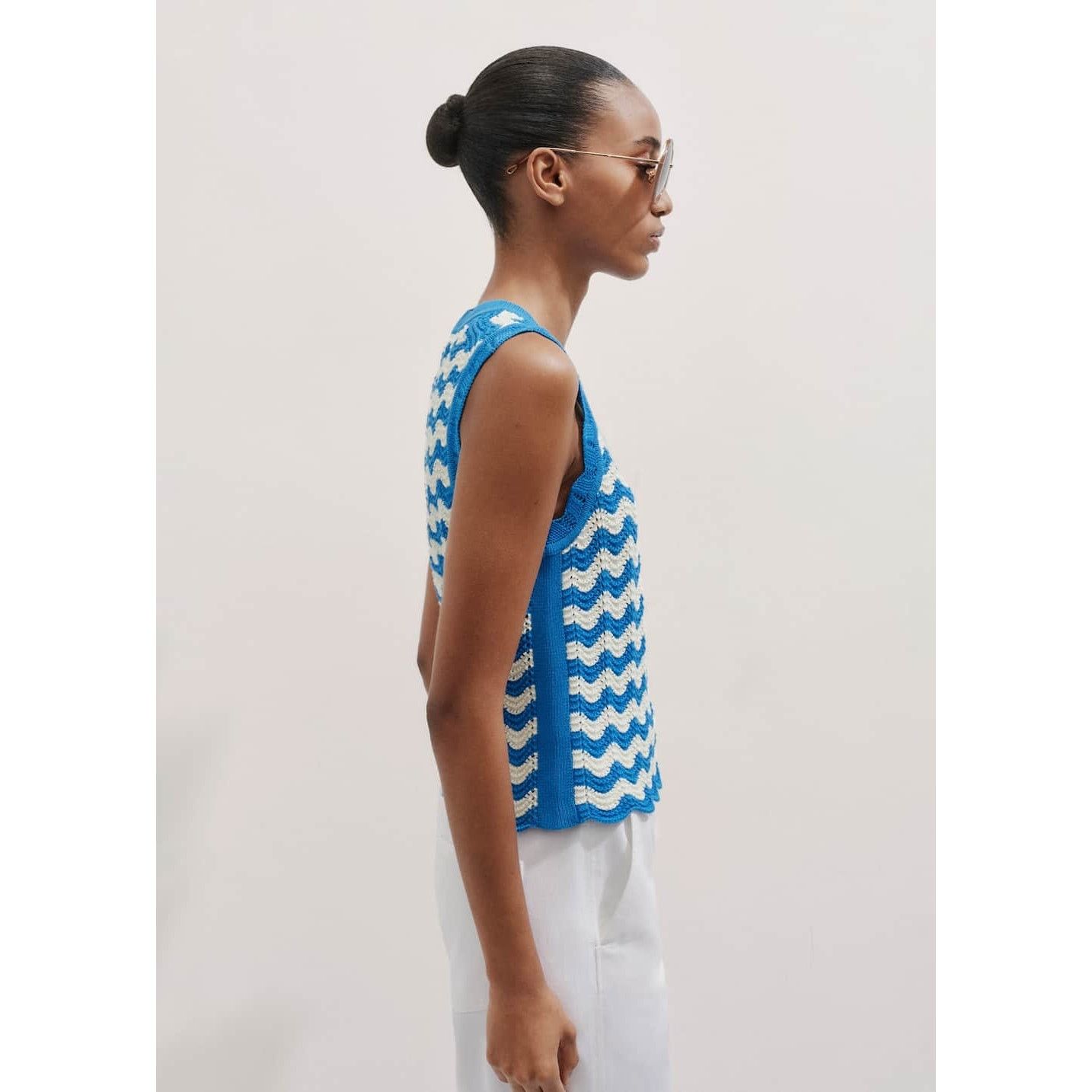 ME+EM NWOT ME+EM Cotton Scallop Knit Sweater Vest size L Size L / US 10 / IT 46 - 4 Thumbnail