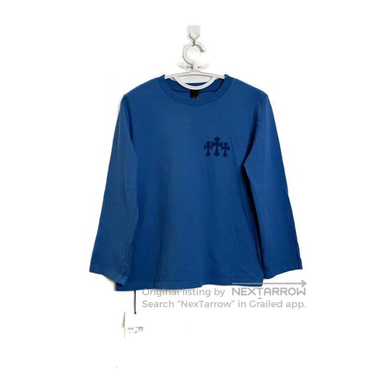 Chrome Hearts CHROME HEARTS Size M Blue three cross flocking long sleeve Size US M / EU 48-50 / 2 - 1 Thumbnail