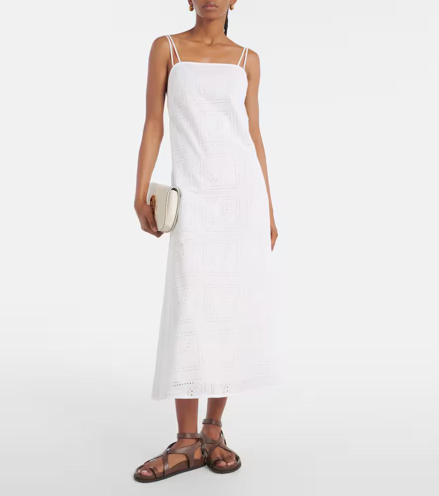 Tory Burch o1s22i1n1024 Midi Lace Dress in White Size M / US 6-8 / IT 42-44 - 2 Thumbnail