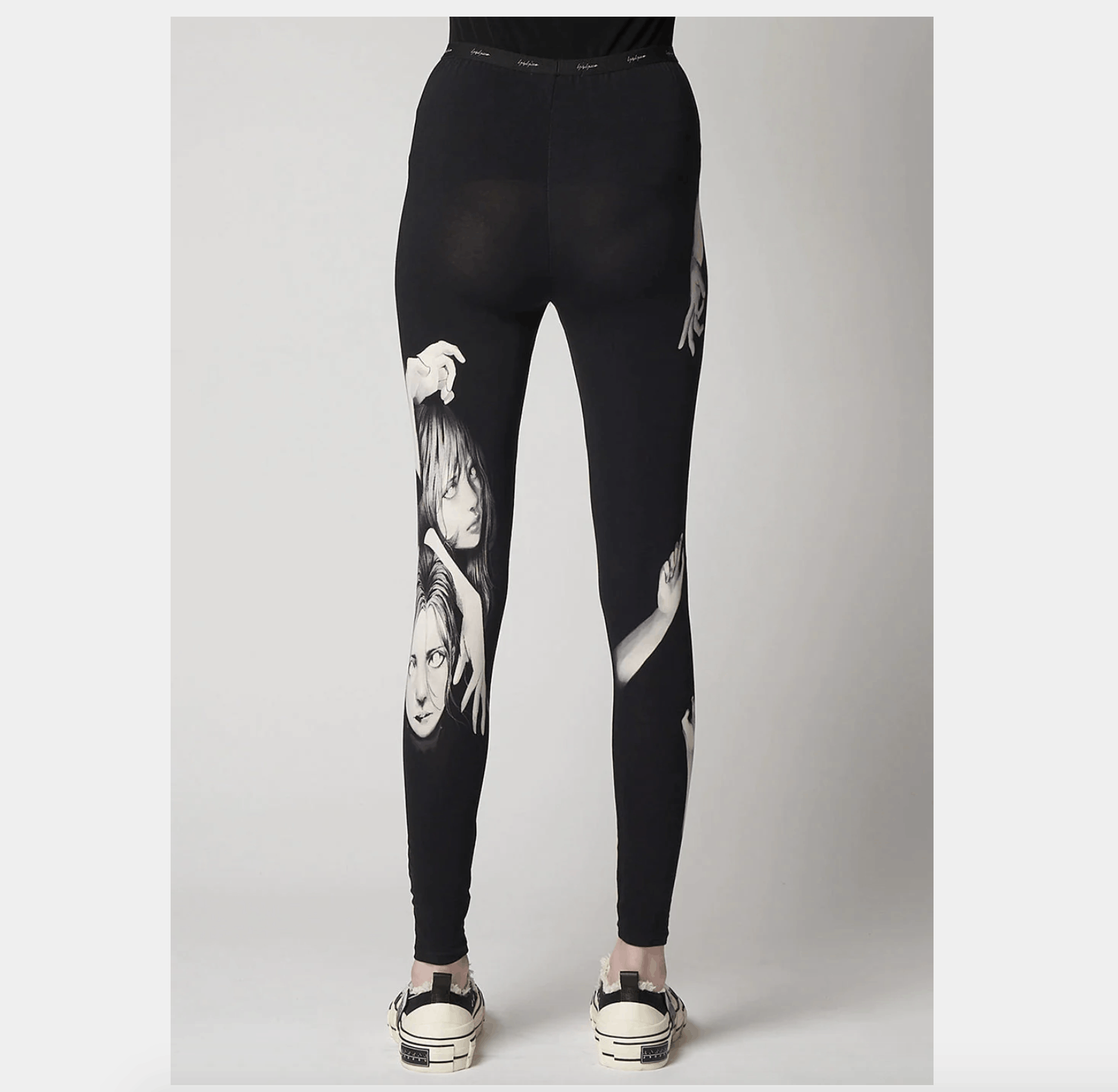 Yohji Yamamoto $580 NWT Yohji Yamamoto Black Printed Leggings wataboku Size 26" / US 2 / IT 38 - 10 Thumbnail