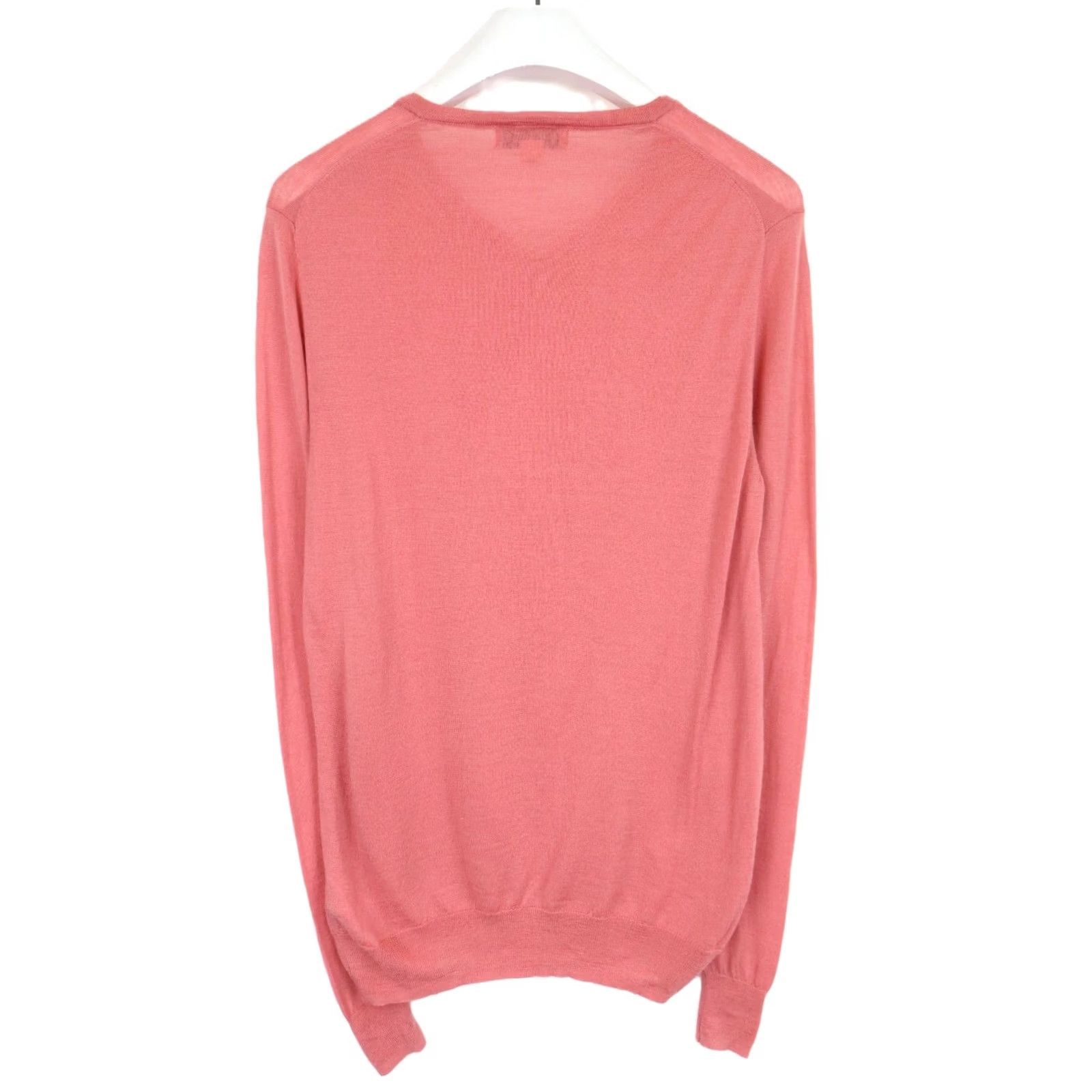 Reiss Reiss Jumper Men's MEDIUM Coral Pullover V-Neck Pure Wool Tight Knitted Size US M / EU 48-50 / 2 - 2 Thumbnail