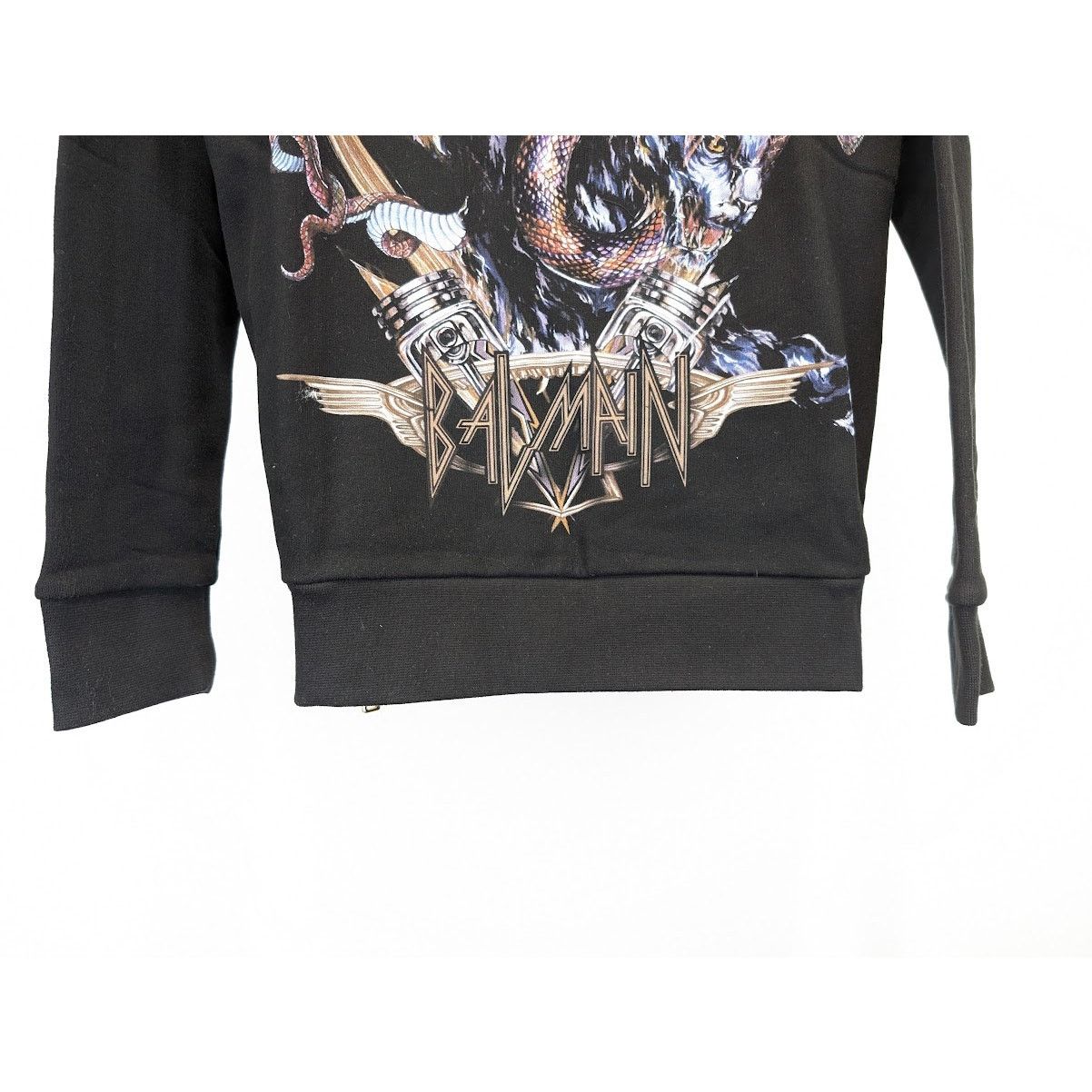 Balmain o1rshd1 Side Zip Sweatshirt in Black Size US S / EU 44-46 / 1 - 7 Thumbnail
