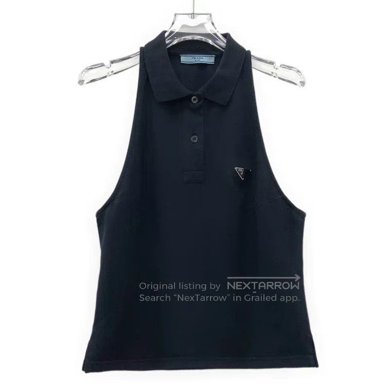 Prada Prada 23 black triangle cotton lapel single-breasted sleev Size S / US 4 / IT 40 - 1 Thumbnail