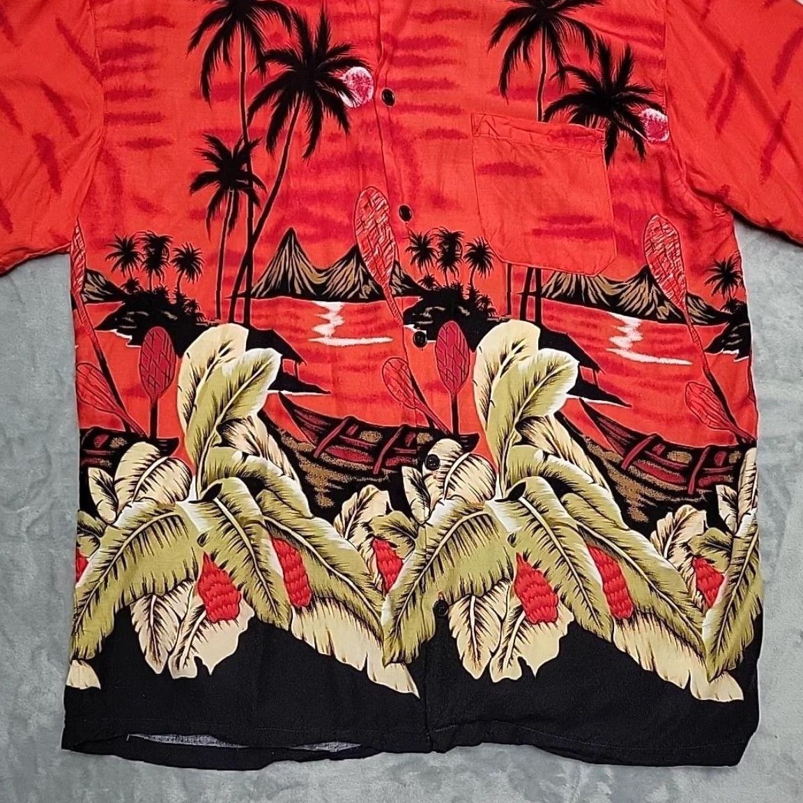 Vintage Ingear Shirt Mens 2XL Red Hawaiian Tropical Graphic Print Button-Up Beach Resort Casual Size US XXL / EU 58 / 5 - 2 Thumbnail