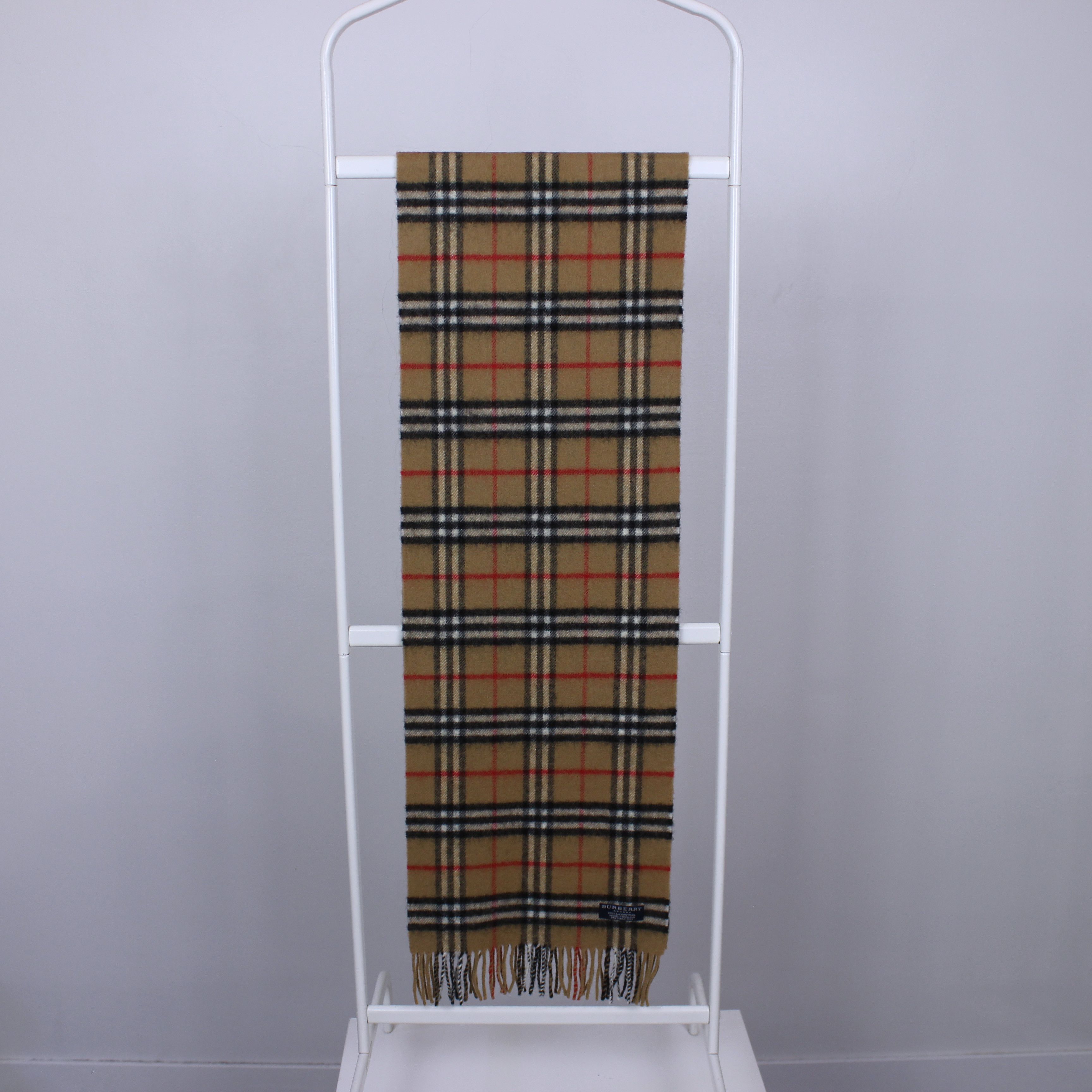 Burberry Burberry vintage scarf men pure lambswool beige Size ONE SIZE - 4 Thumbnail