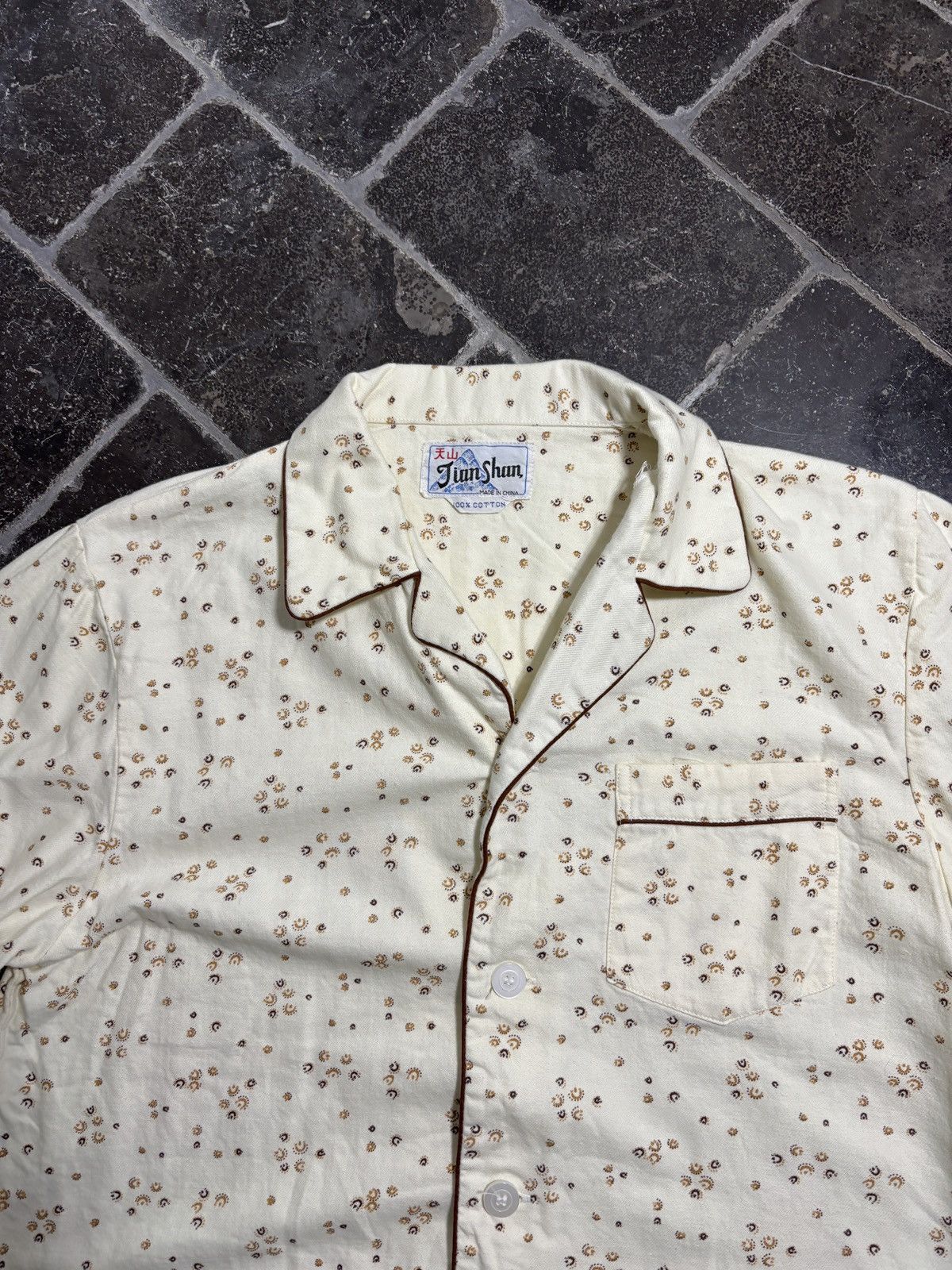 Vintage Vintage Pajama Set 70s 80s Two Piece Suit Sleep Pant Shirt Size US 37 - 7 Thumbnail