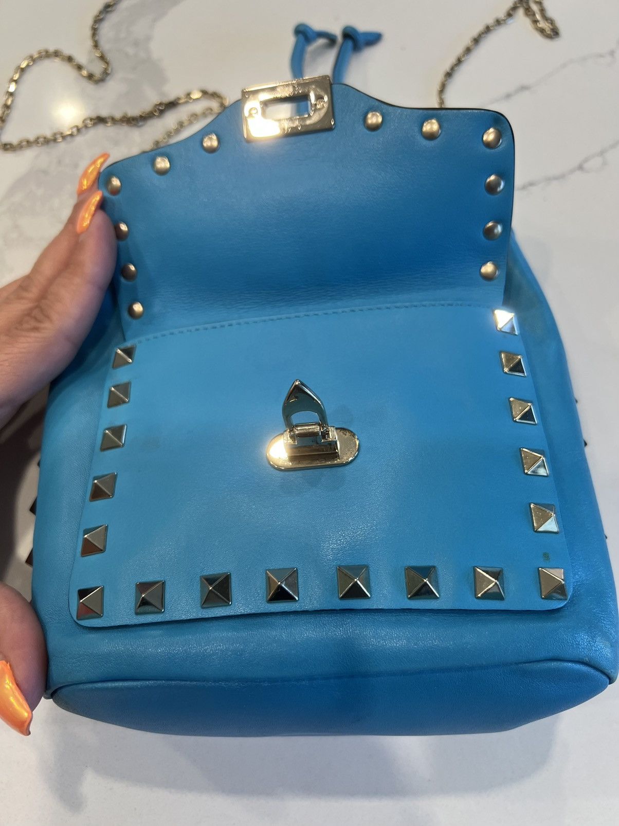 Valentino Valentino Garavani Rockstud Mini Bucket Bag – Turquoise Size ONE SIZE - 10 Thumbnail