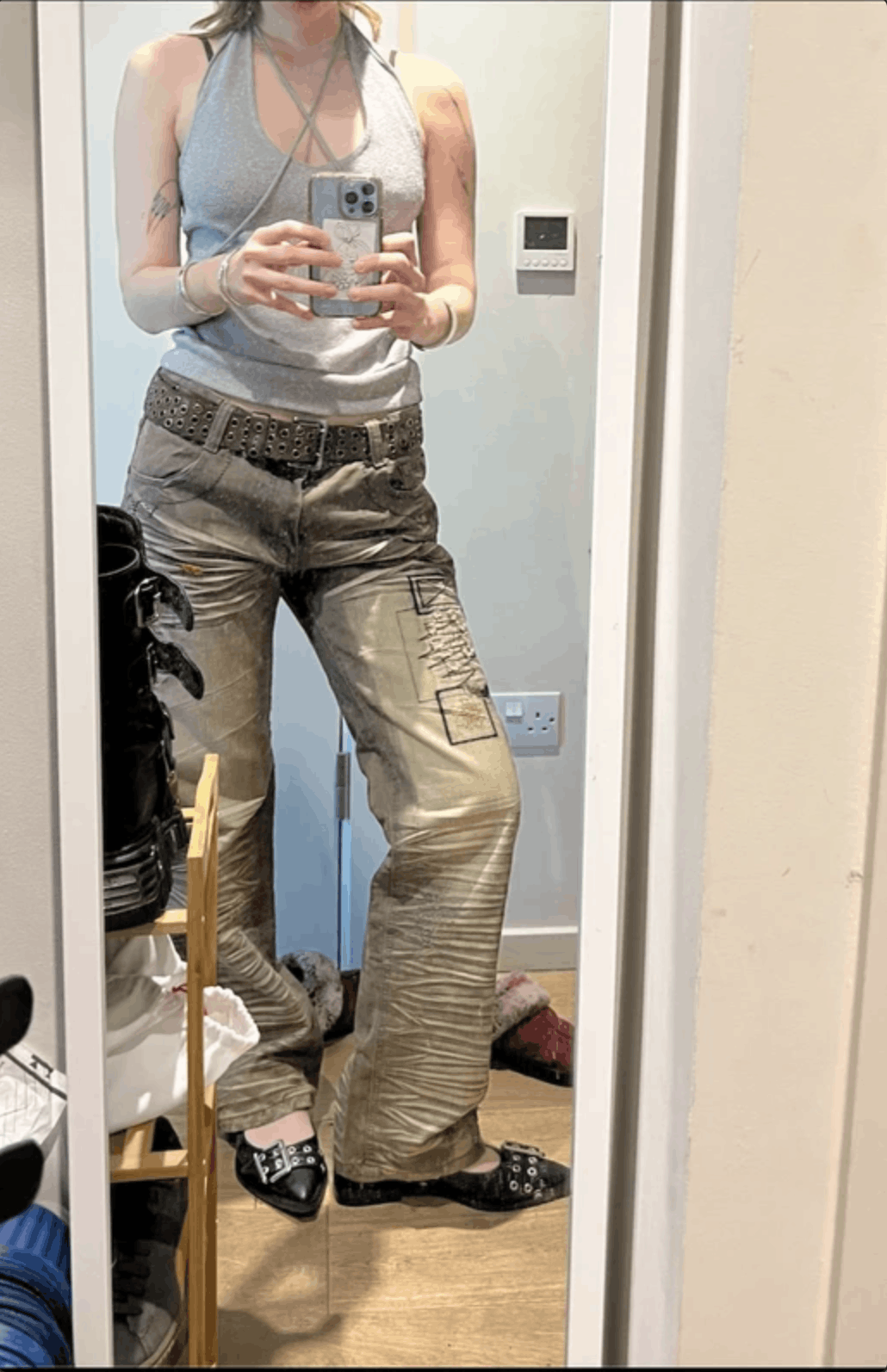 Other vintage grunge khaki jeans Size 31" - 3 Thumbnail