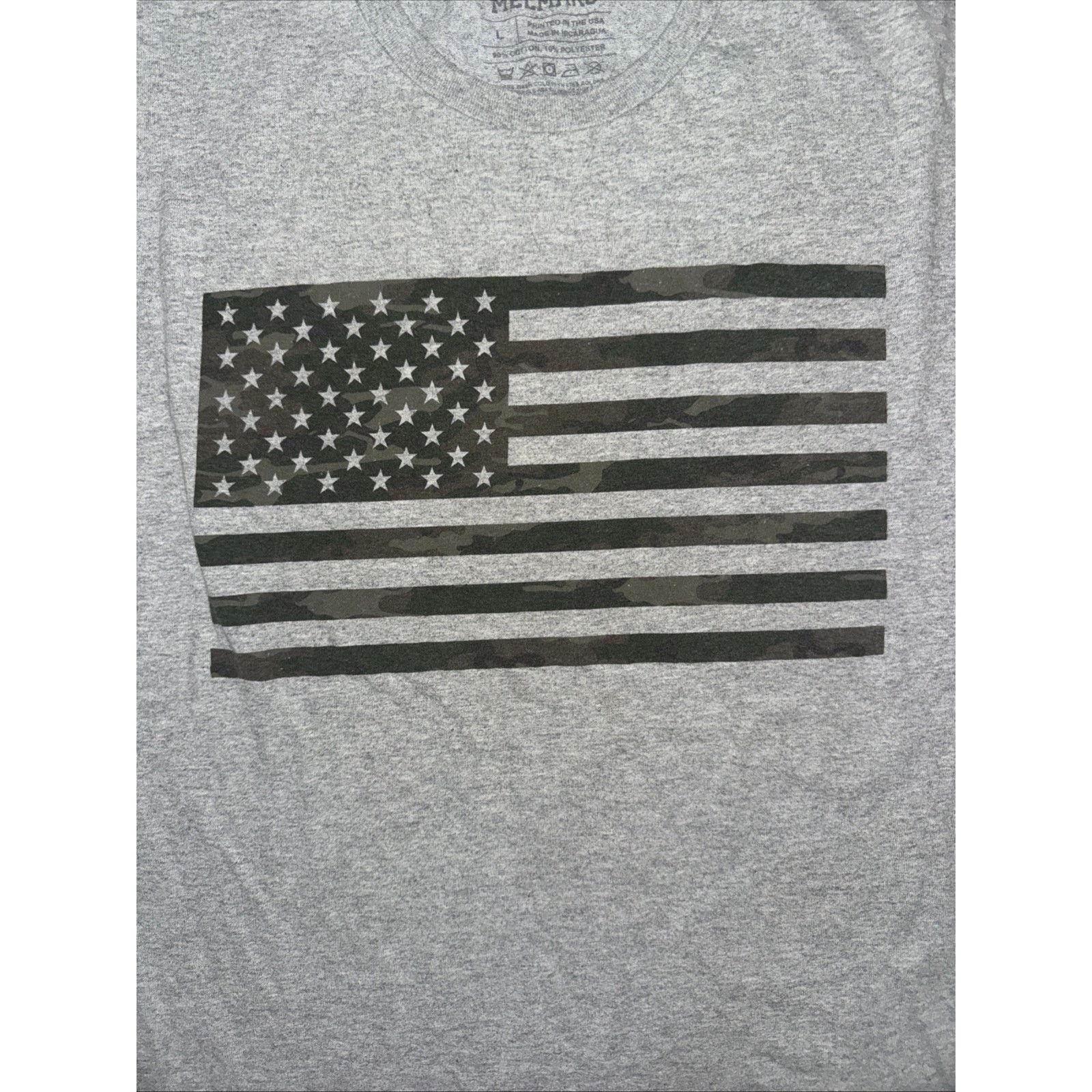 Vintage Melmarc Camo American Flag Graphic T-Shirt Grey Large 21x28 Size US L / EU 52-54 / 3 - 2 Thumbnail