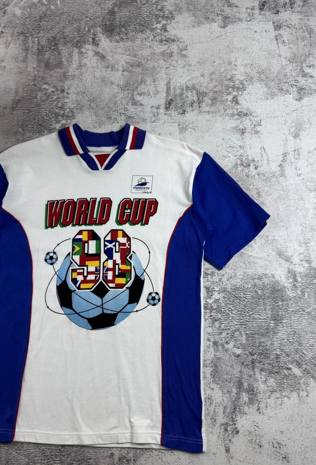 Vintage FRANCE 1998 1994 World Cup National Soccer Football 90s Jersey White T Shirt Tee Size US S / EU 44-46 / 1 - 3 Thumbnail