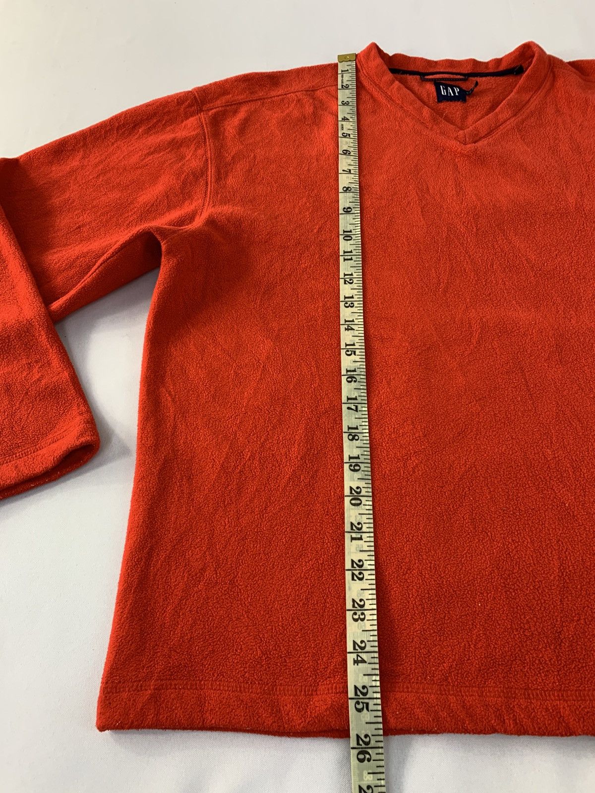 Japanese Brand Hype Japanese Brand Red Fleece Sweater V Neck Plain Design Size US L / EU 52-54 / 3 - 10 Thumbnail