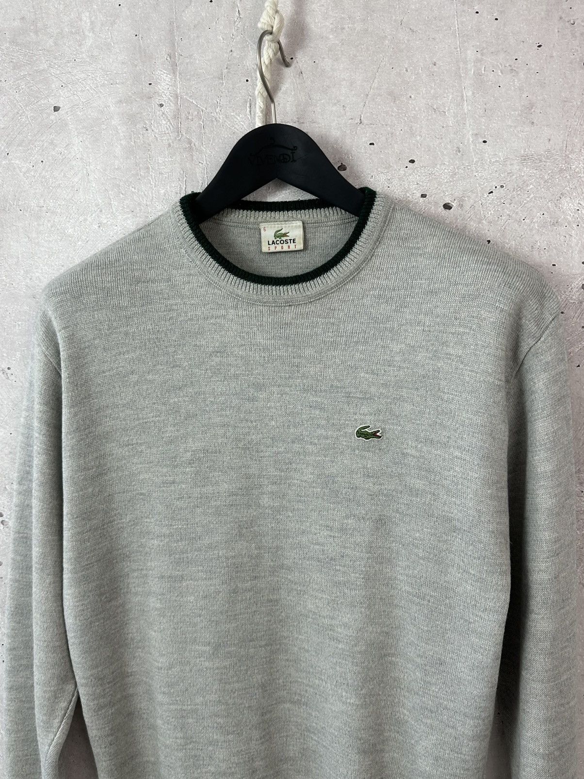 Lacoste Lacoste 90s Vintage Wool Knit Grey Crew Neck Sweater Size US M / EU 48-50 / 2 - 2 Thumbnail