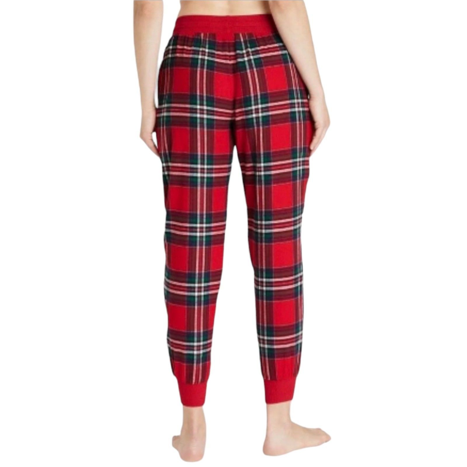 Other Stars Above - Women's Red Plaid Jogger Pajama Pants - Red - Size 26" / US 2 / IT 38 - 2 Thumbnail