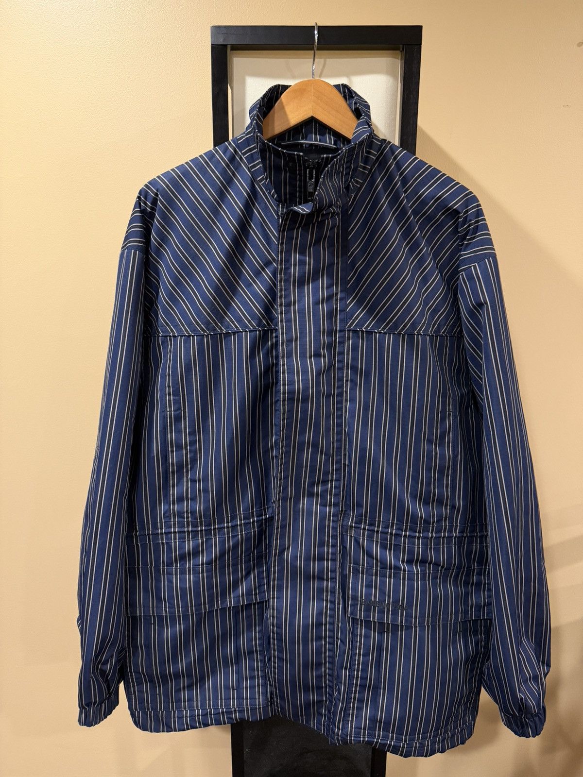 Balenciaga Balenciaga Ripstop Oversized Blue Striped 2020 Parka Jacket Size US S / EU 44-46 / 1 - 19 Thumbnail