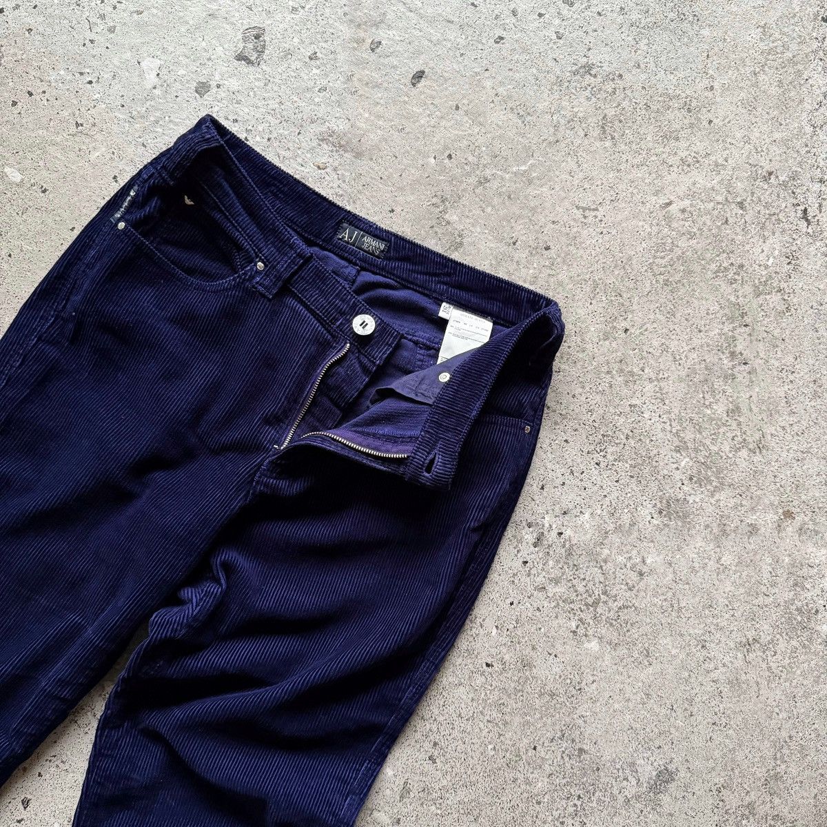 Armani Armani Jeans Womens Blue Velvet Corduroy Pants Mid Rise Size 30" / US 8 / IT 44 - 3 Thumbnail