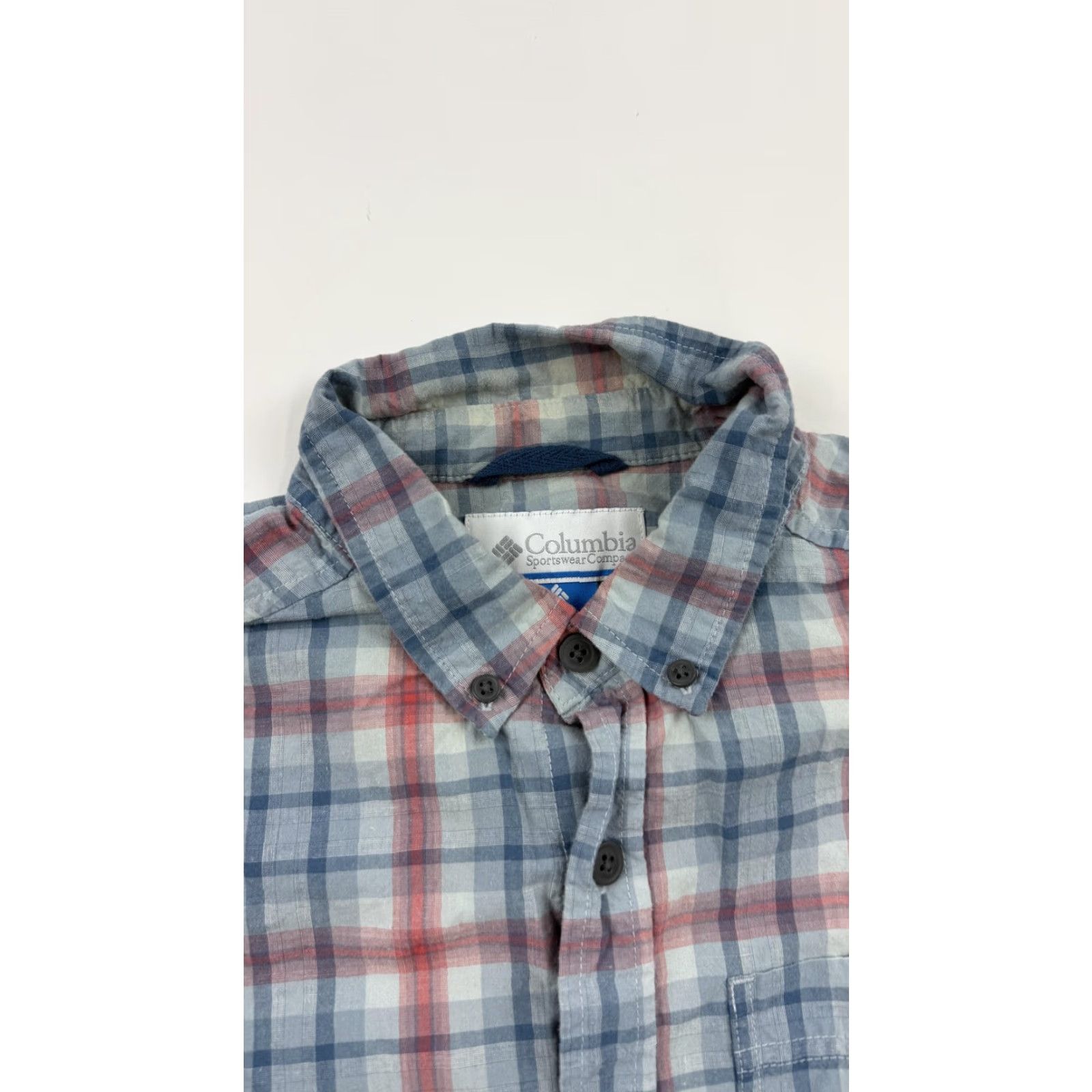 Vintage Columbia Shirt Mens Small Blue Red Plaid Long Sleeve Button Front Cotton Casual Shirt Size US S / EU 44-46 / 1 - 2 Thumbnail