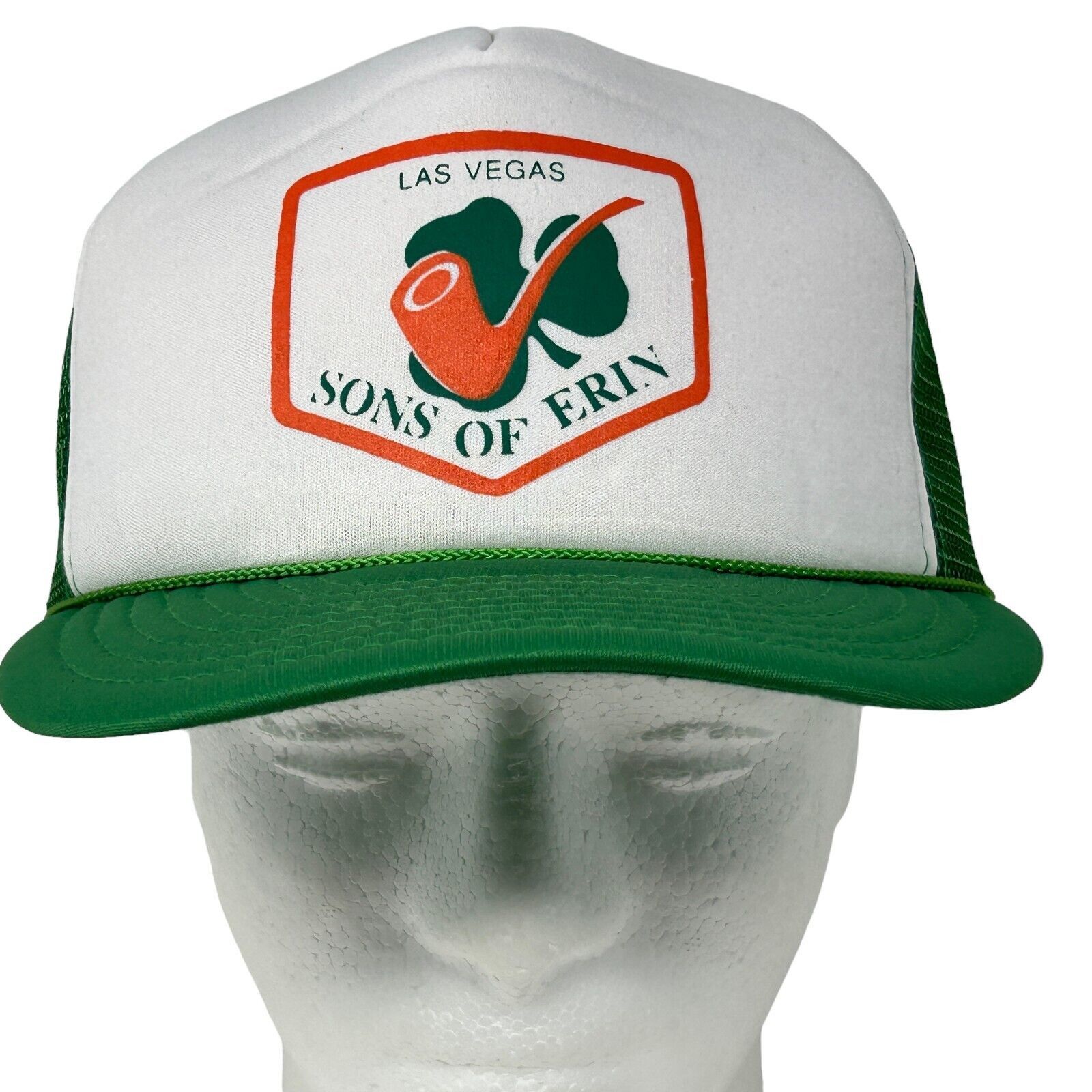 Vintage Vintage 90s Sons of Erin Las Vegas Trucker Hat Cap Green Size ONE SIZE - 2 Thumbnail
